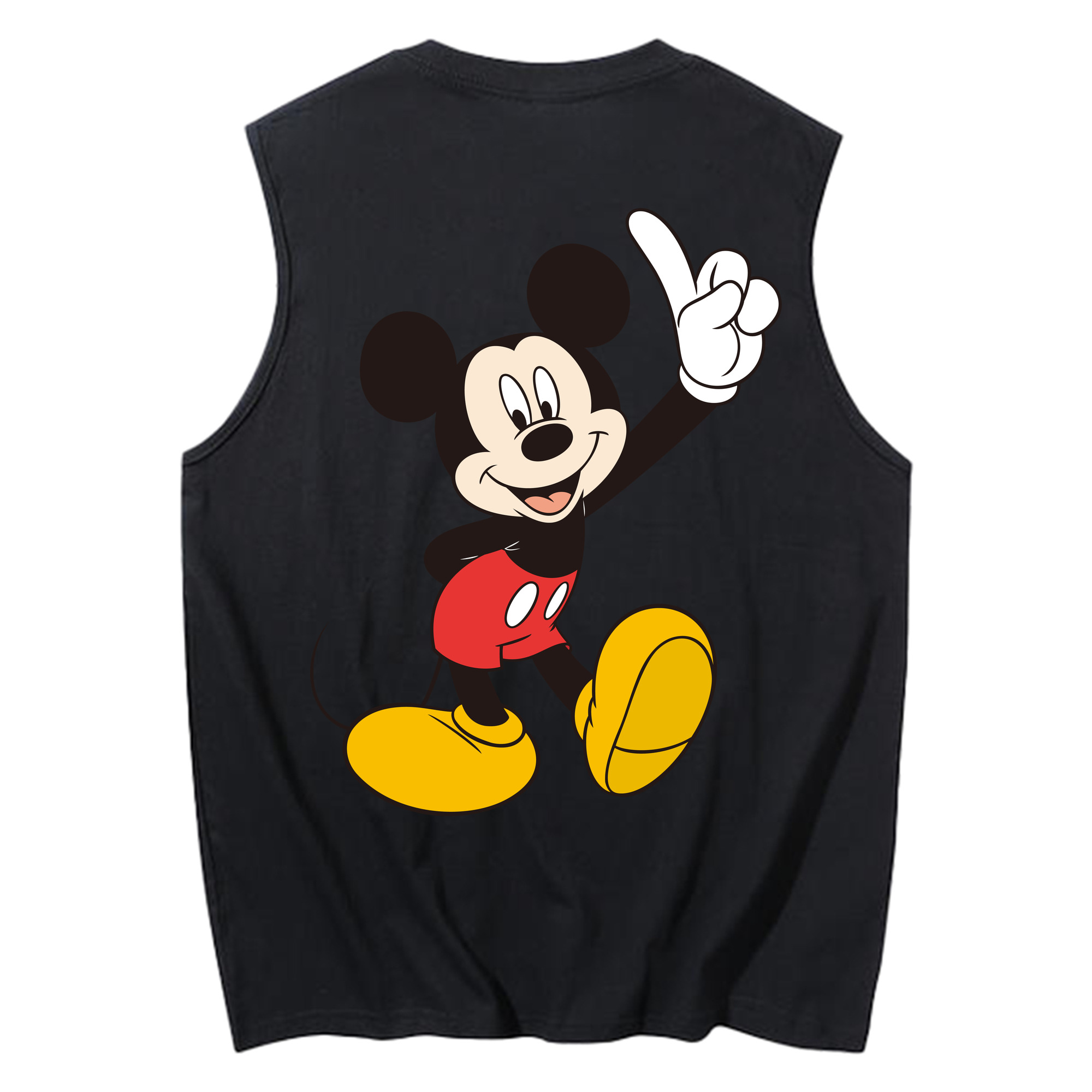 ミッキーマウス Mickey Mouse コットン100％タンクトップ（背面プリント）