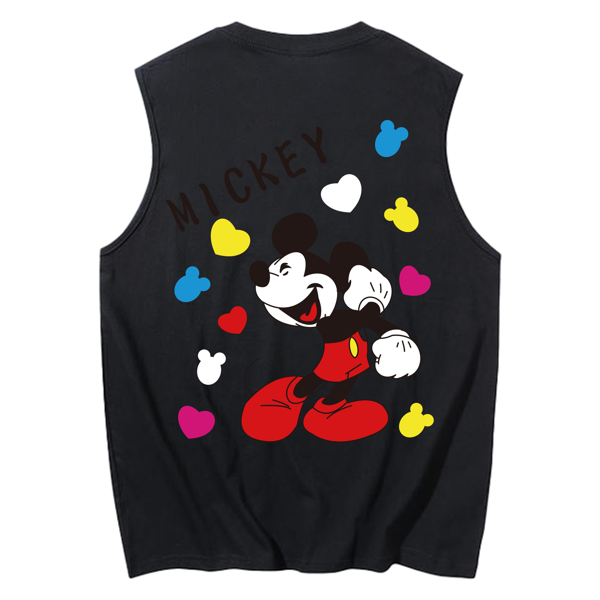 ミッキーマウス Mickey Mouse コットン100％タンクトップ（背面プリント）