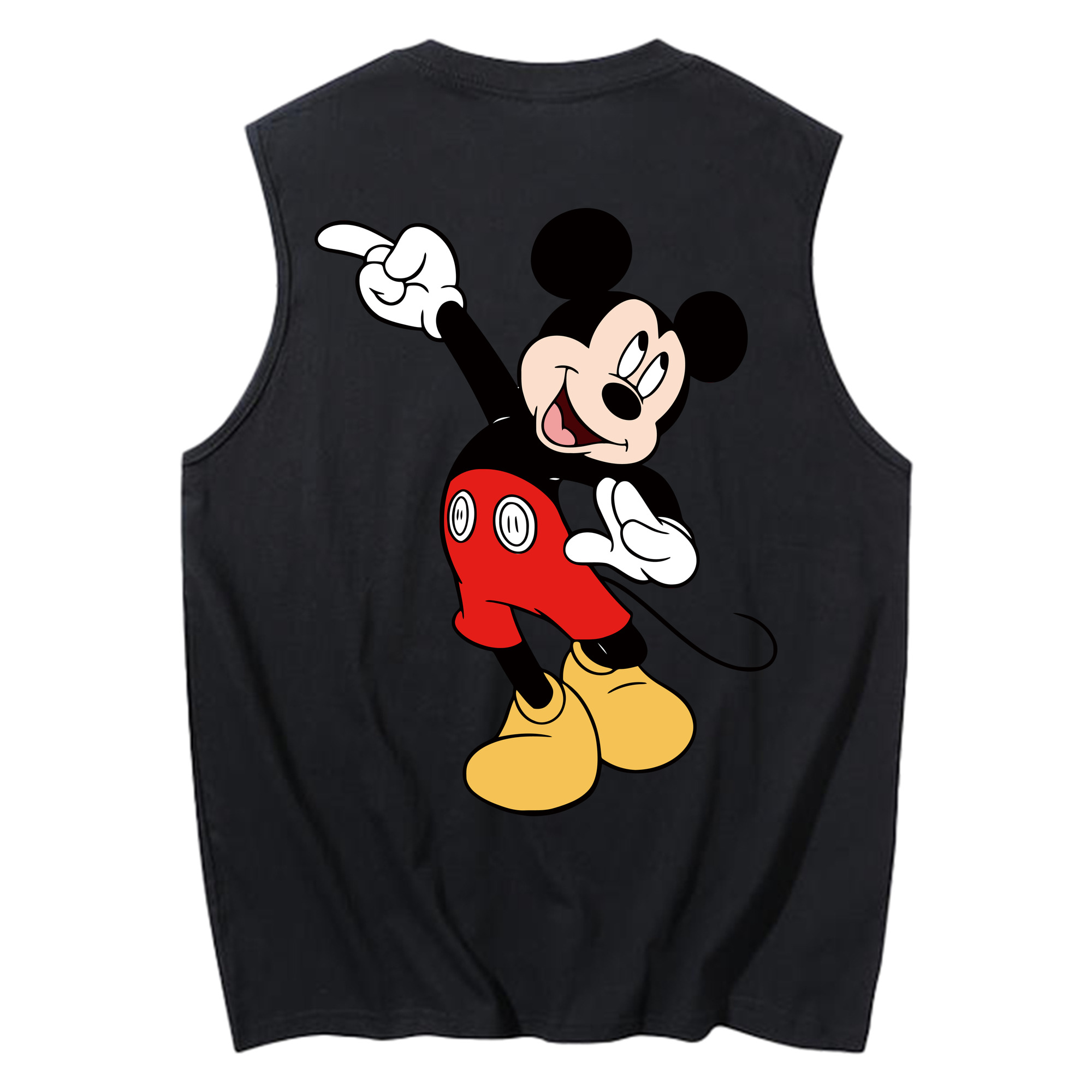 ミッキーマウス Mickey Mouse コットン100％タンクトップ（背面プリント）