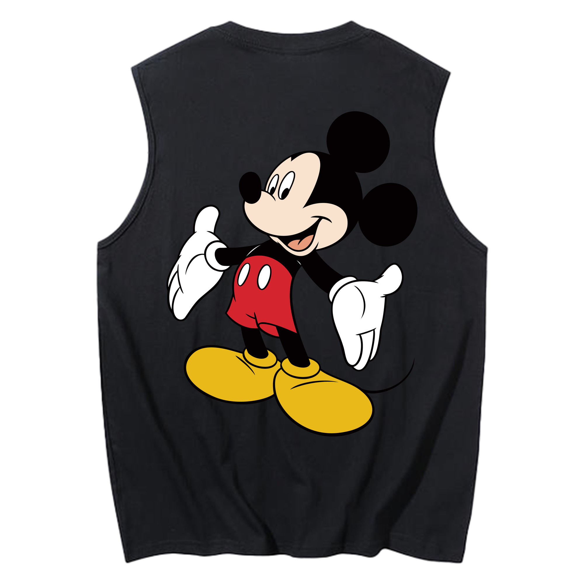 ミッキーマウス Mickey Mouse コットン100％タンクトップ（背面プリント）