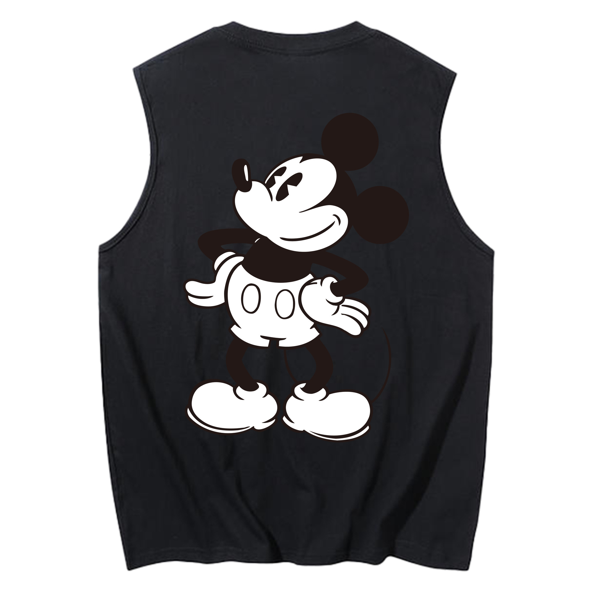 ミッキーマウス Mickey Mouse コットン100％タンクトップ（背面プリント）