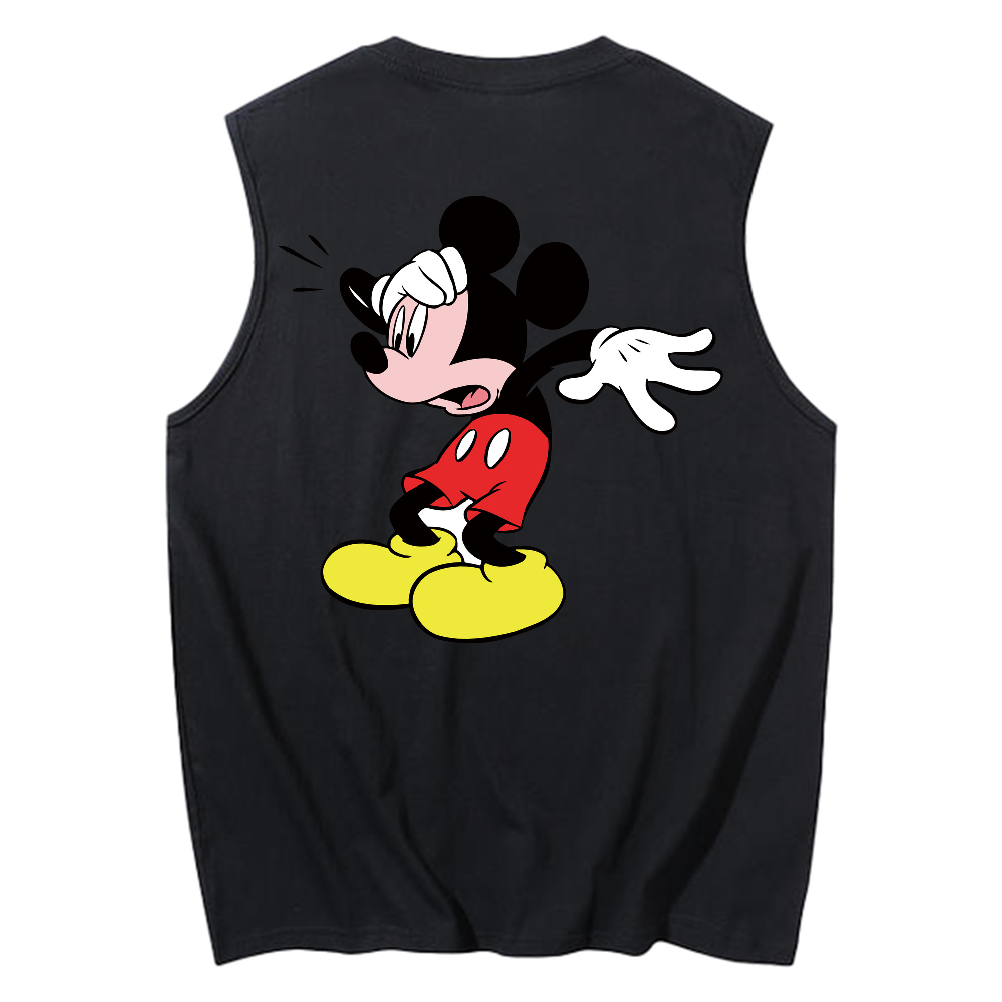 ミッキーマウス Mickey Mouse コットン100％タンクトップ（背面プリント）