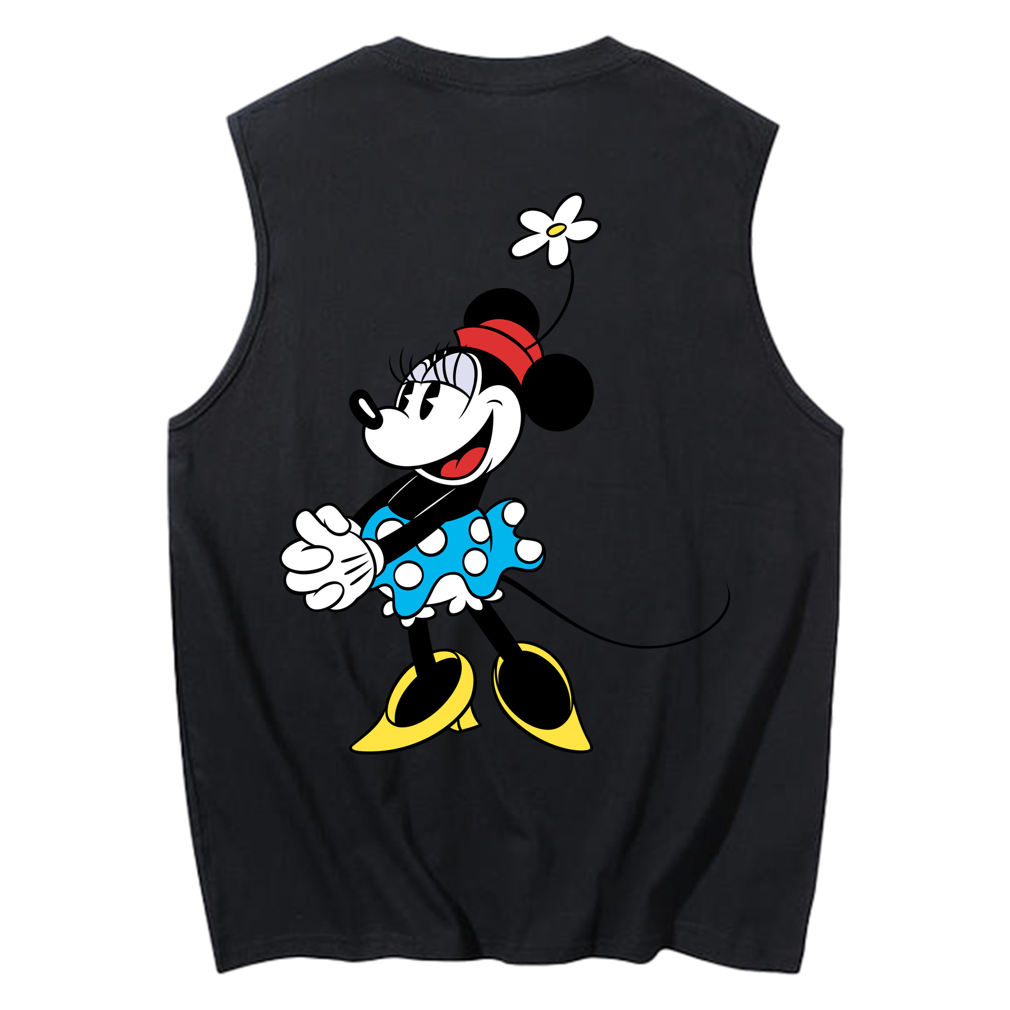 ミッキーマウス Mickey Mouse コットン100％タンクトップ（背面プリント）