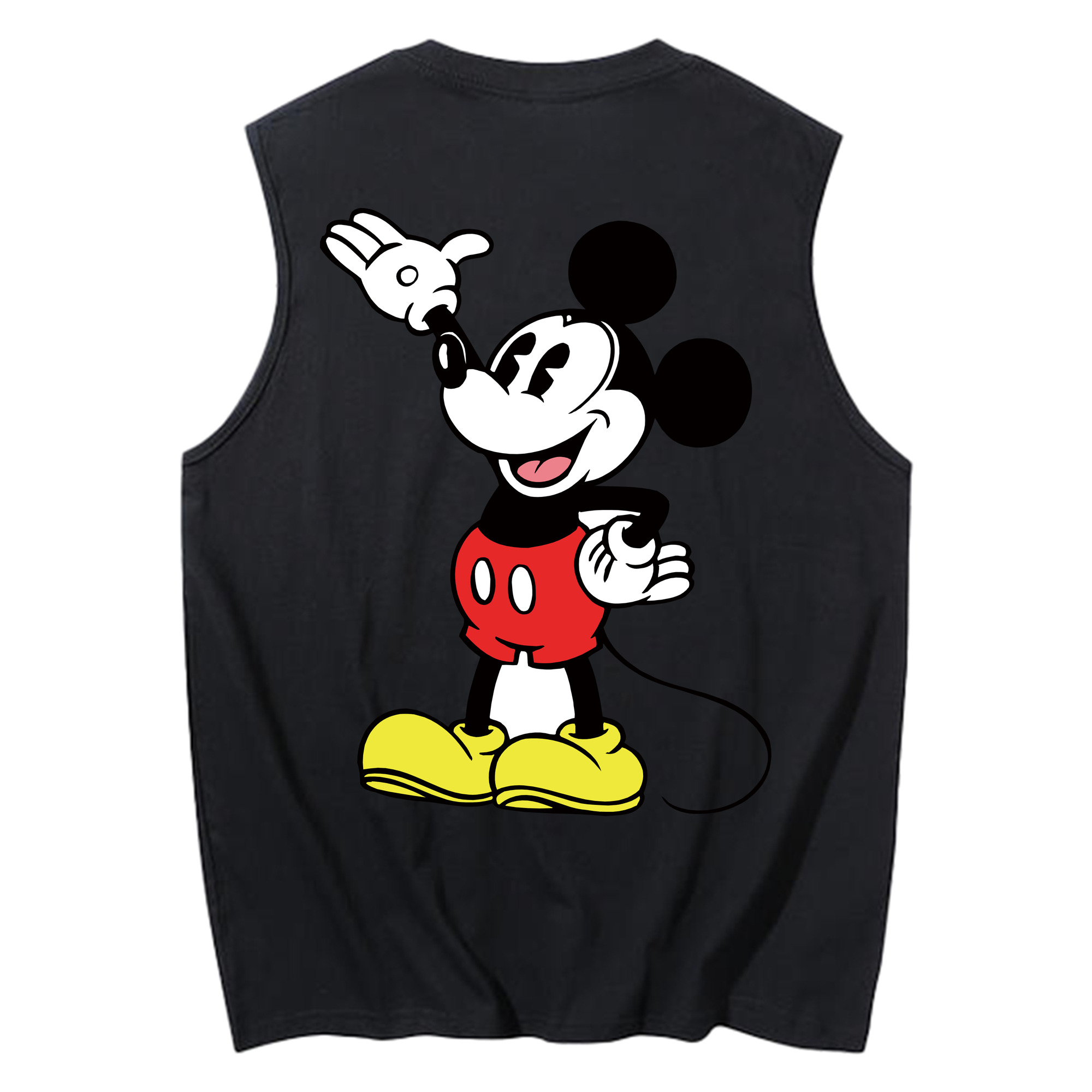 ミッキーマウス Mickey Mouse コットン100％タンクトップ（背面プリント）