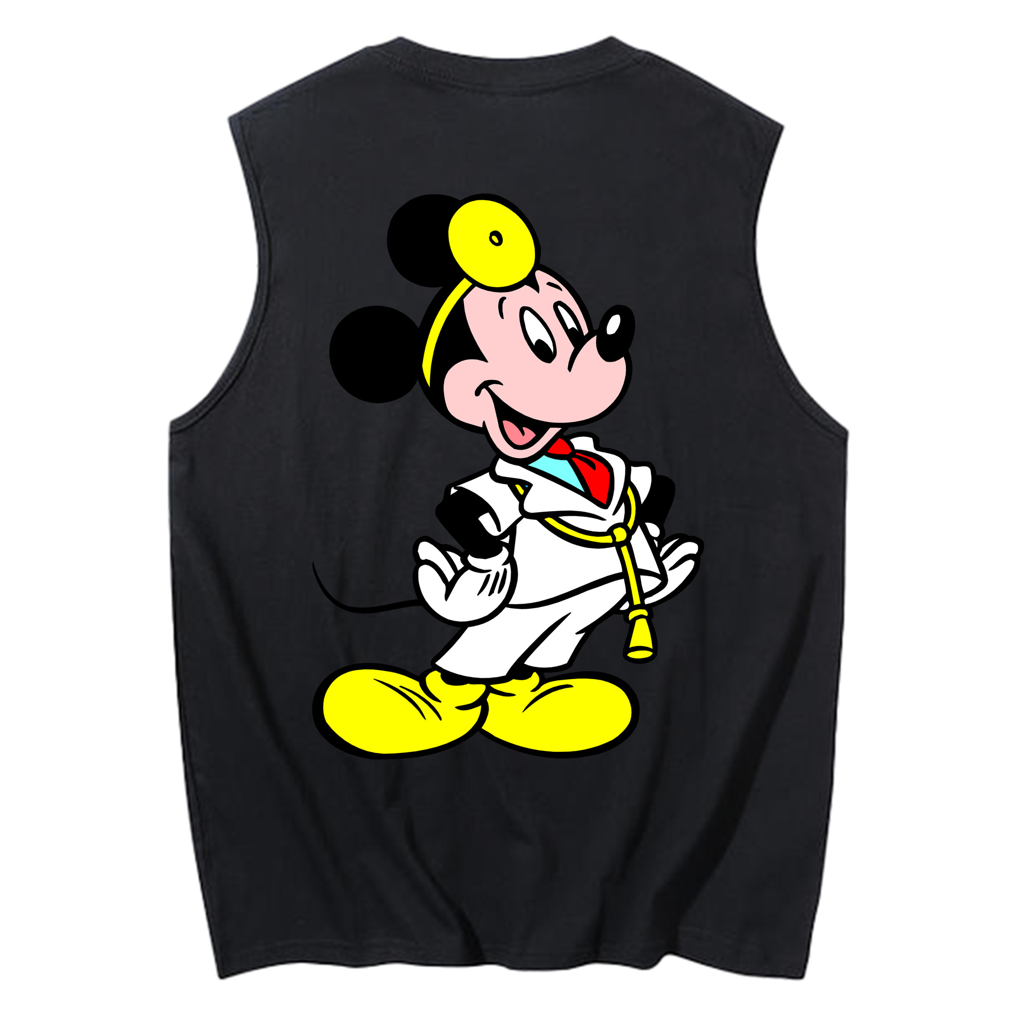ミッキーマウス Mickey Mouse コットン100％タンクトップ（背面プリント）