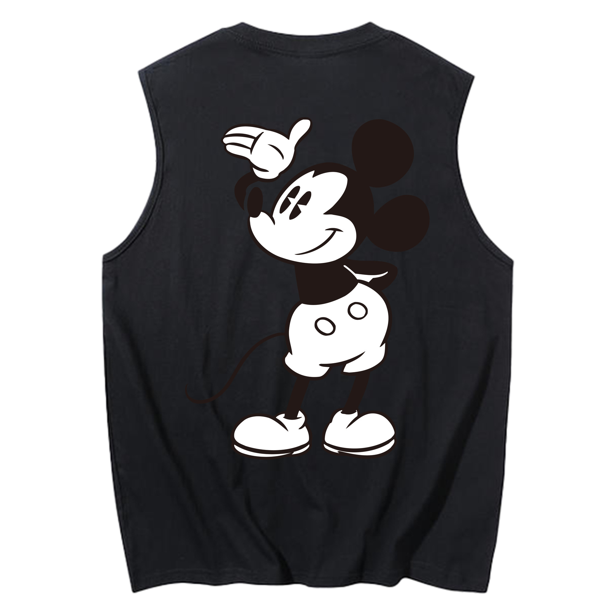 ミッキーマウス Mickey Mouse コットン100％タンクトップ（背面プリント）