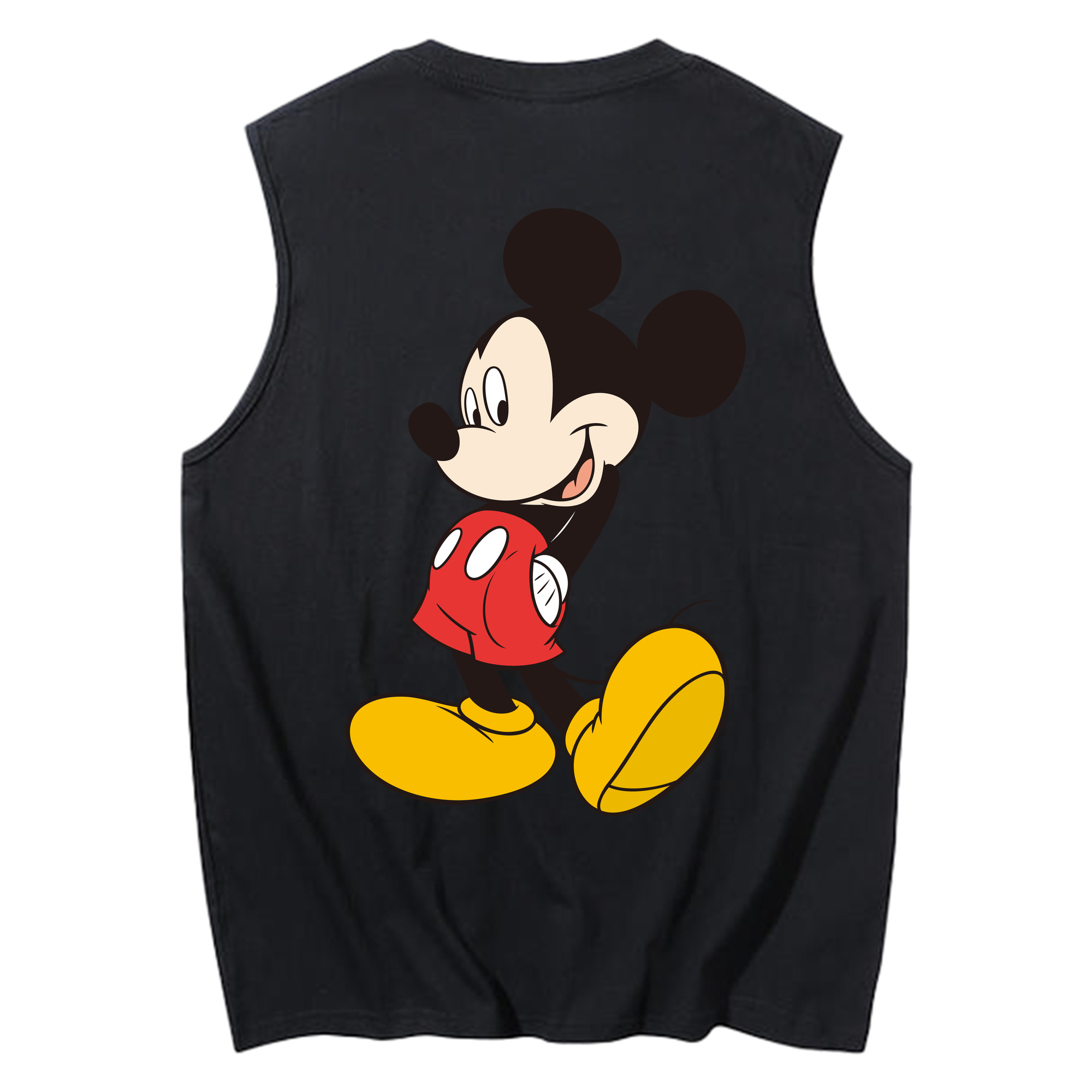 ミッキーマウス Mickey Mouse コットン100％タンクトップ（背面プリント）