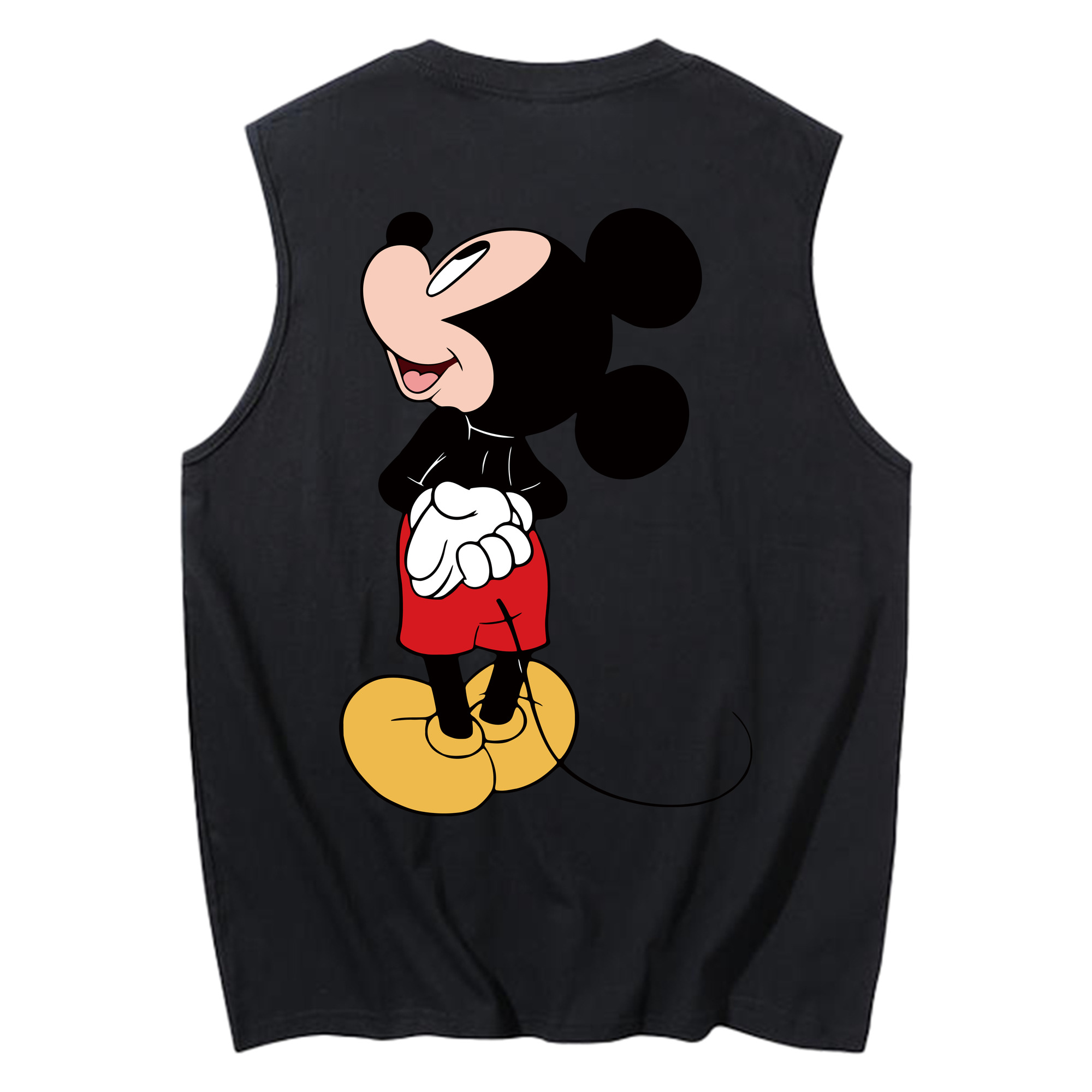 ミッキーマウス Mickey Mouse コットン100％タンクトップ（背面プリント）