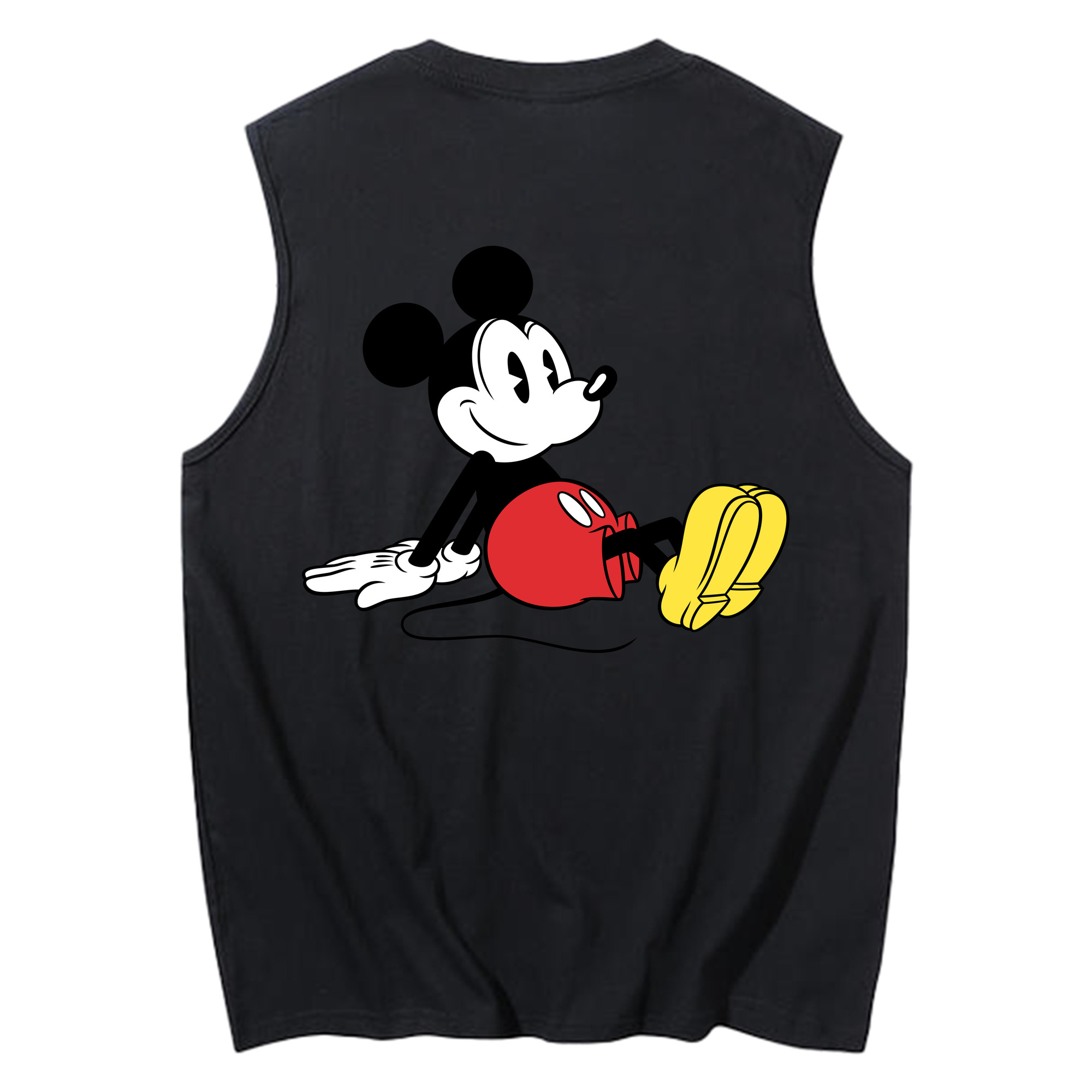ミッキーマウス Mickey Mouse コットン100％タンクトップ（背面プリント）
