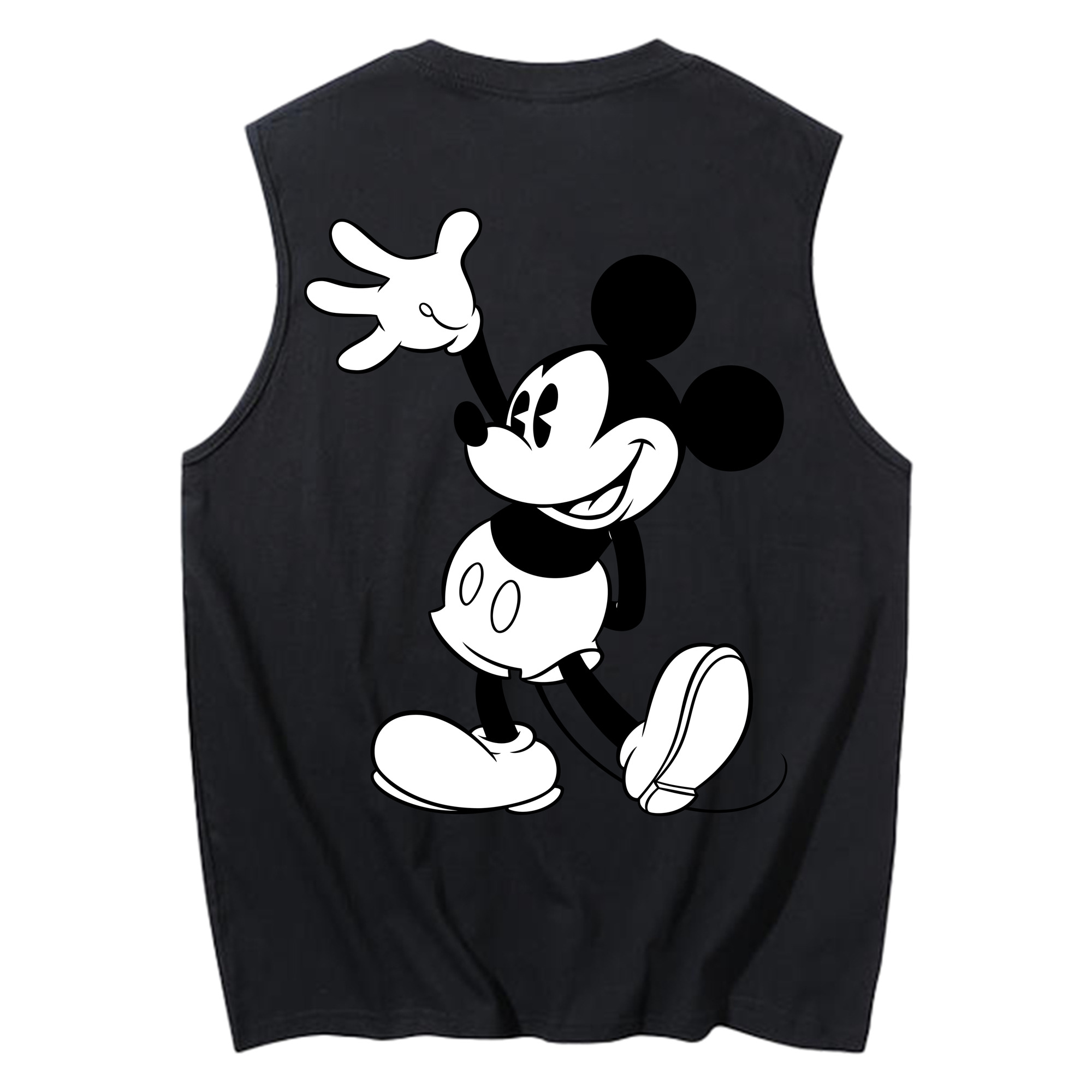 ミッキーマウス Mickey Mouse コットン100％タンクトップ（背面プリント）