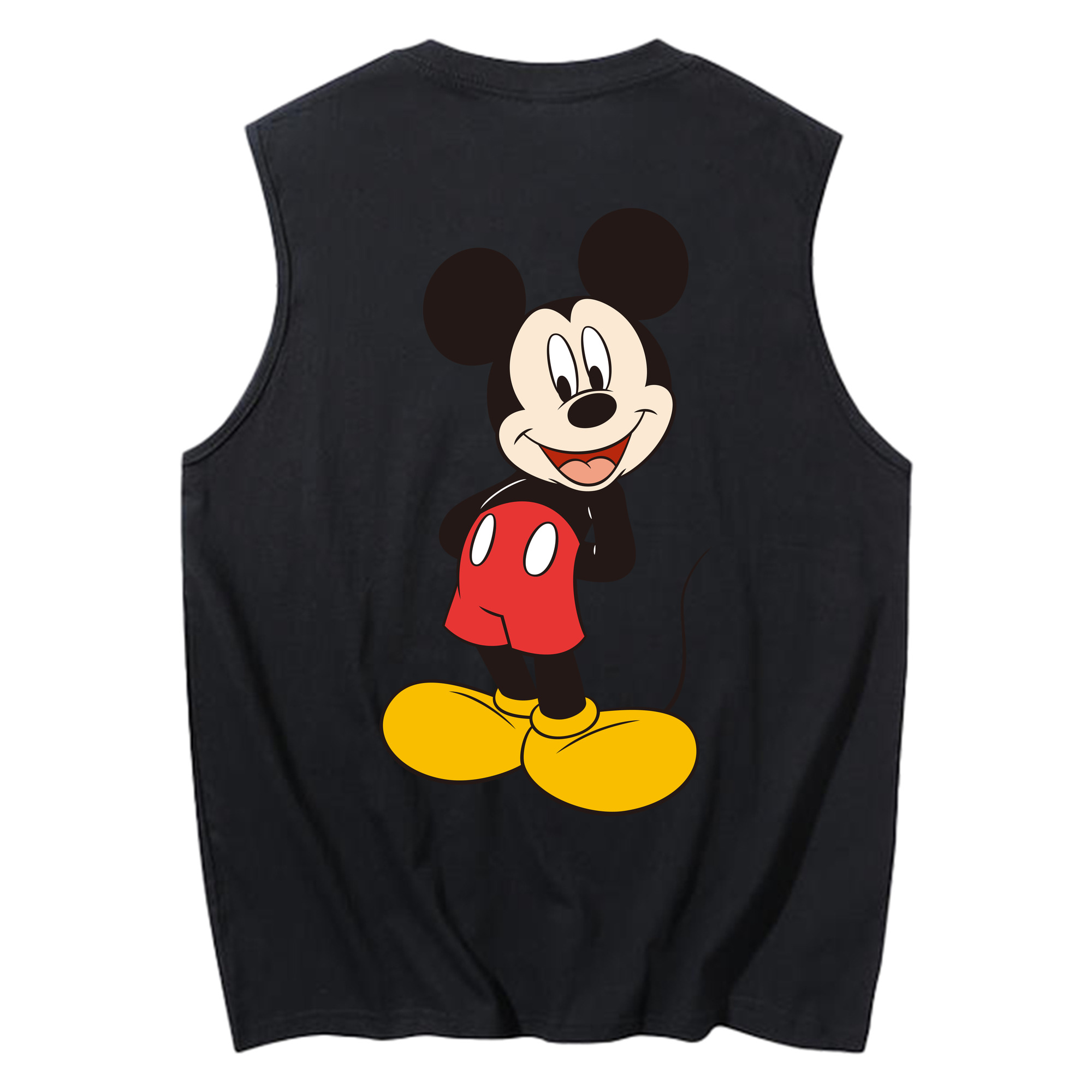 ミッキーマウス Mickey Mouse コットン100％タンクトップ（背面プリント）