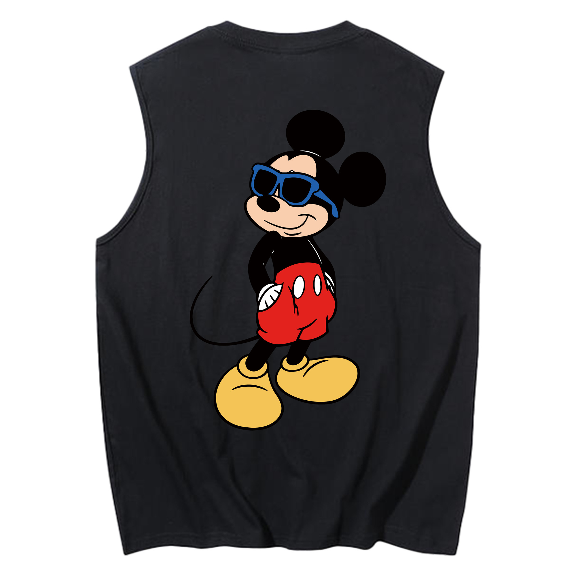 ミッキーマウス Mickey Mouse コットン100％タンクトップ（背面プリント）