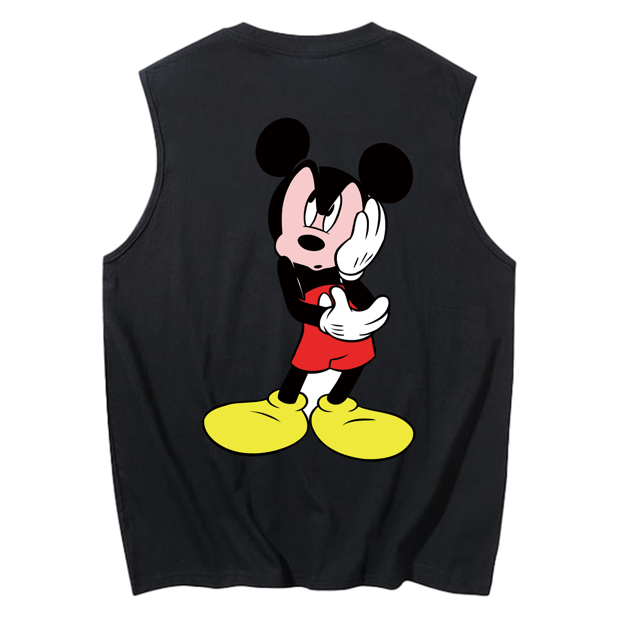 ミッキーマウス Mickey Mouse コットン100％タンクトップ（背面プリント）