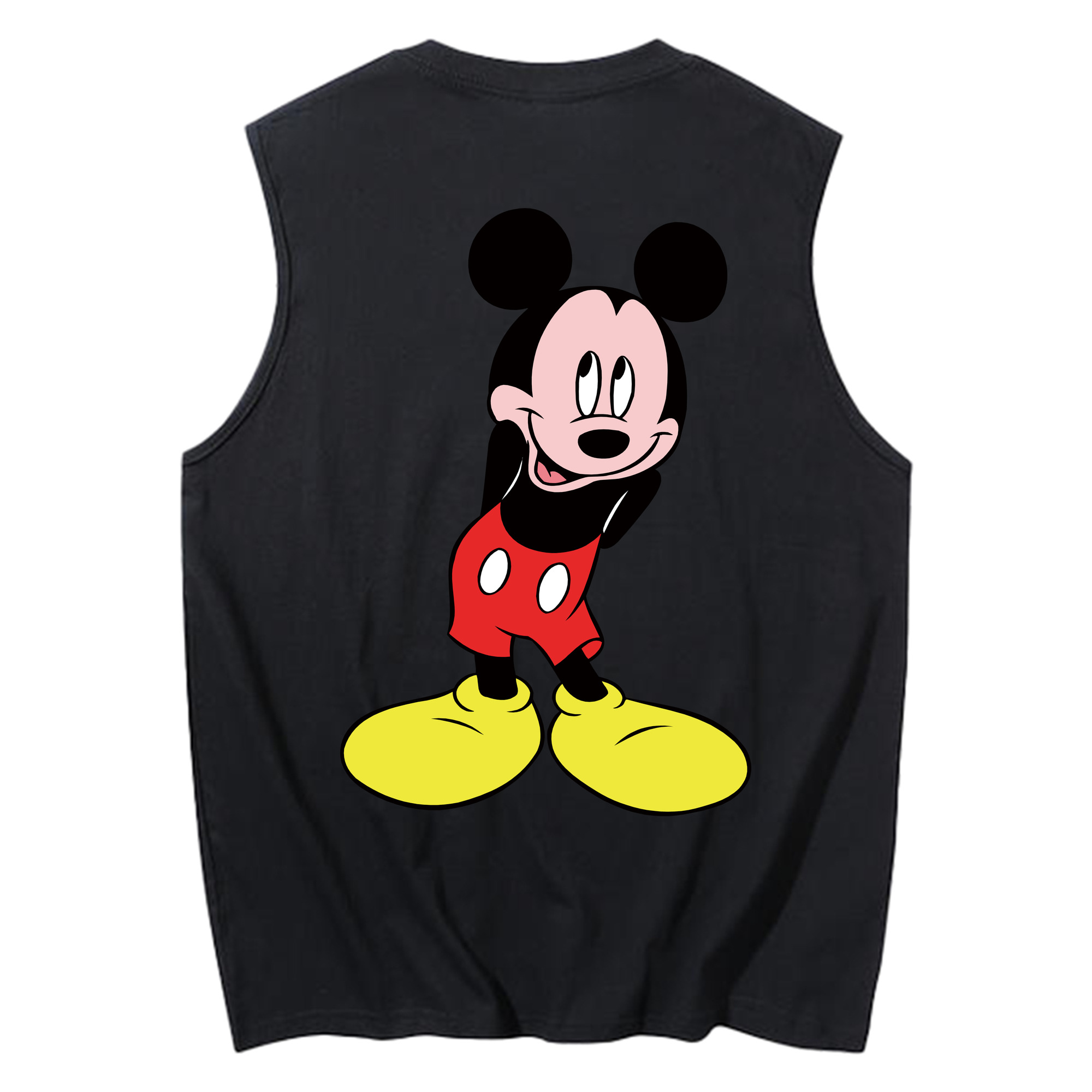 ミッキーマウス Mickey Mouse コットン100％タンクトップ（背面プリント）