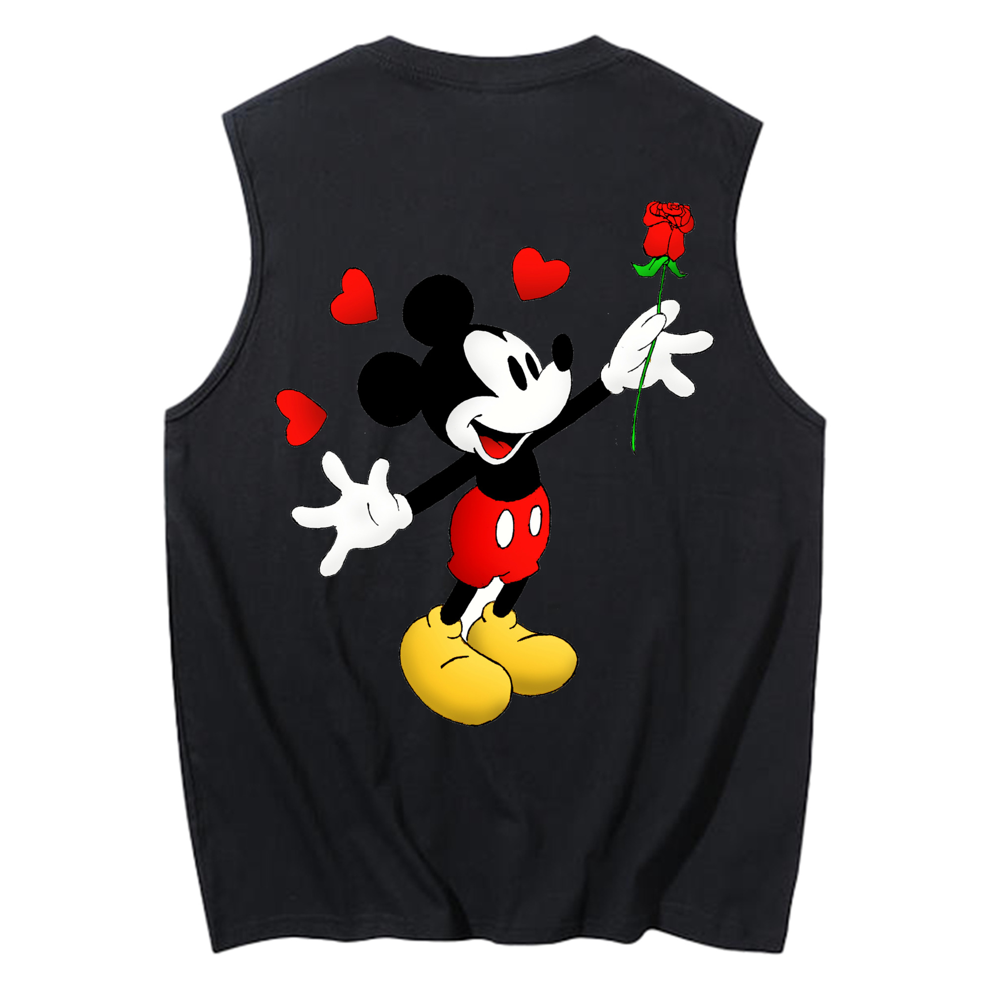 ミッキーマウス Mickey Mouse コットン100％タンクトップ（背面プリント）