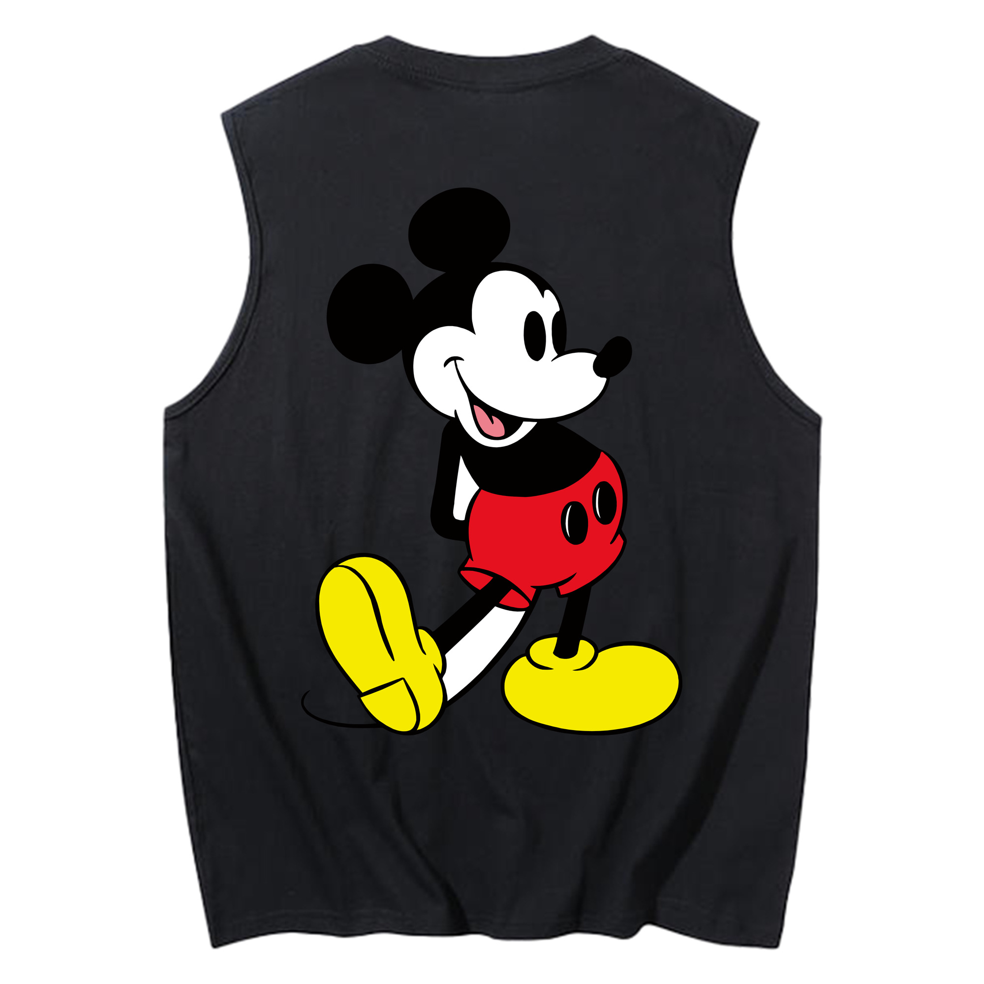 ミッキーマウス Mickey Mouse コットン100％タンクトップ（背面プリント）