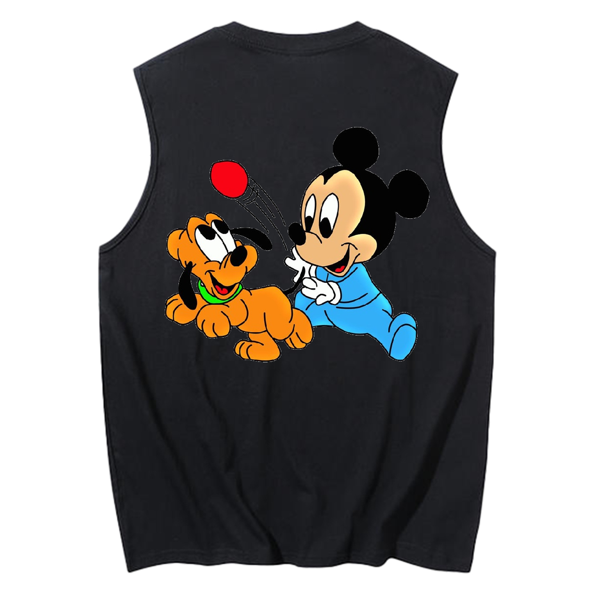 ミッキーマウス Mickey Mouse コットン100％タンクトップ（背面プリント）