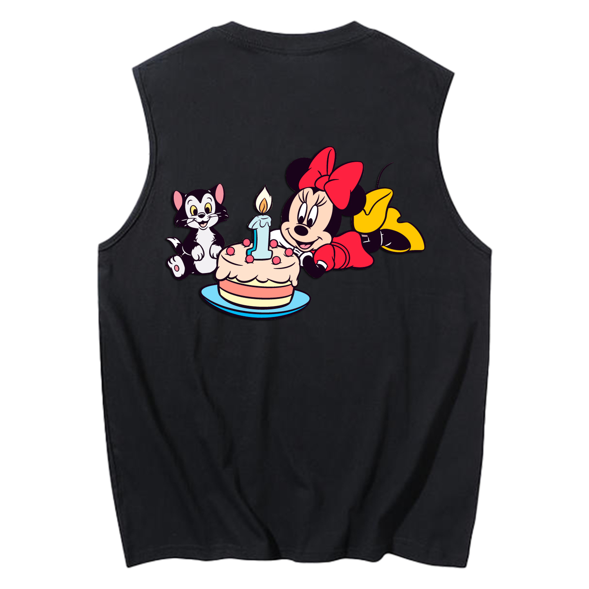 ミッキーマウス Mickey Mouse コットン100％タンクトップ（背面プリント）