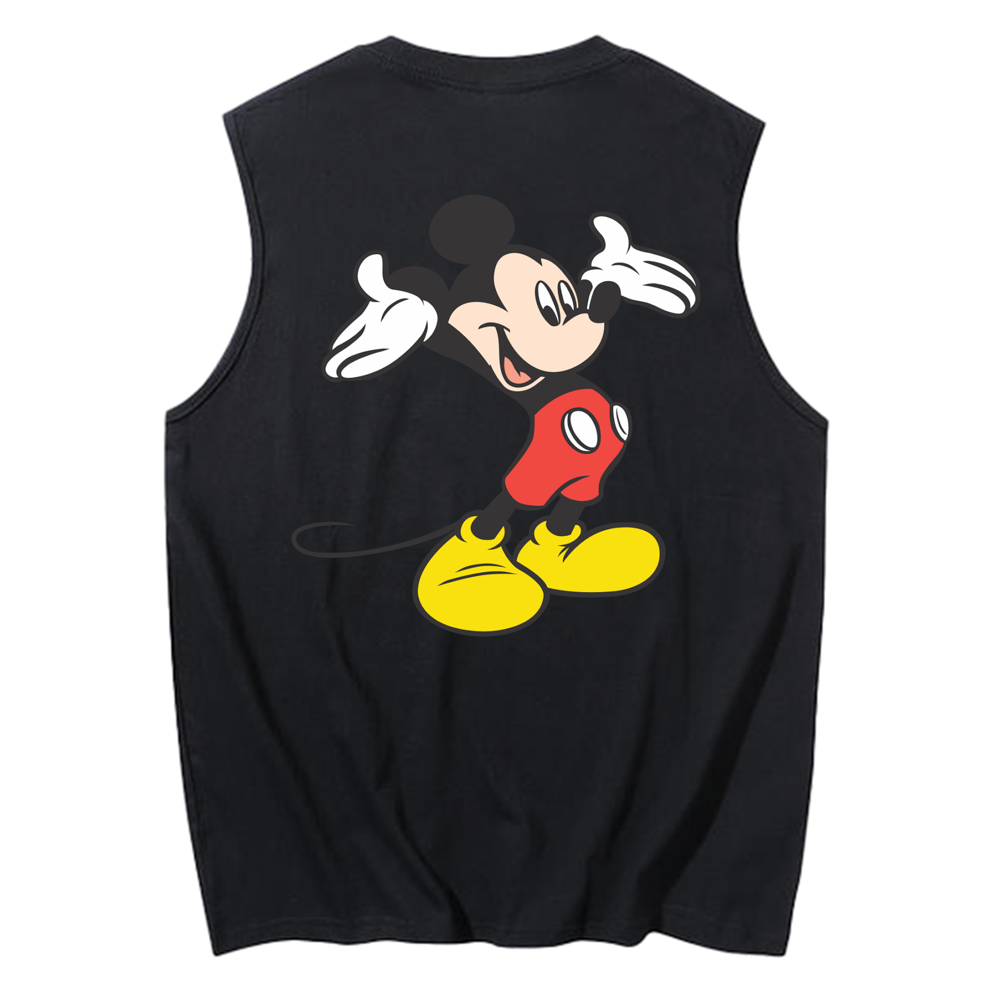 ミッキーマウス Mickey Mouse コットン100％タンクトップ（背面プリント）