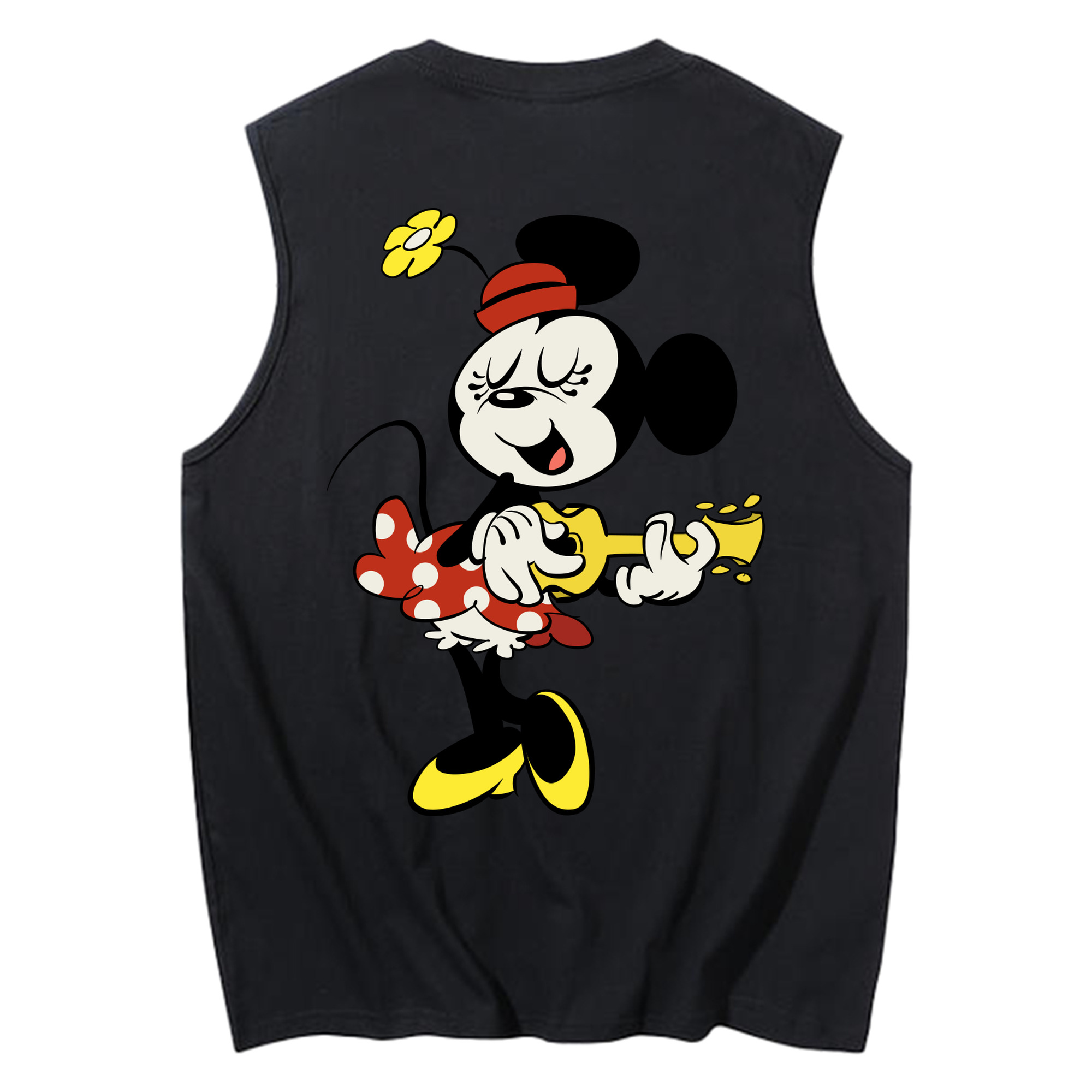 ミッキーマウス Mickey Mouse コットン100％タンクトップ（背面プリント）