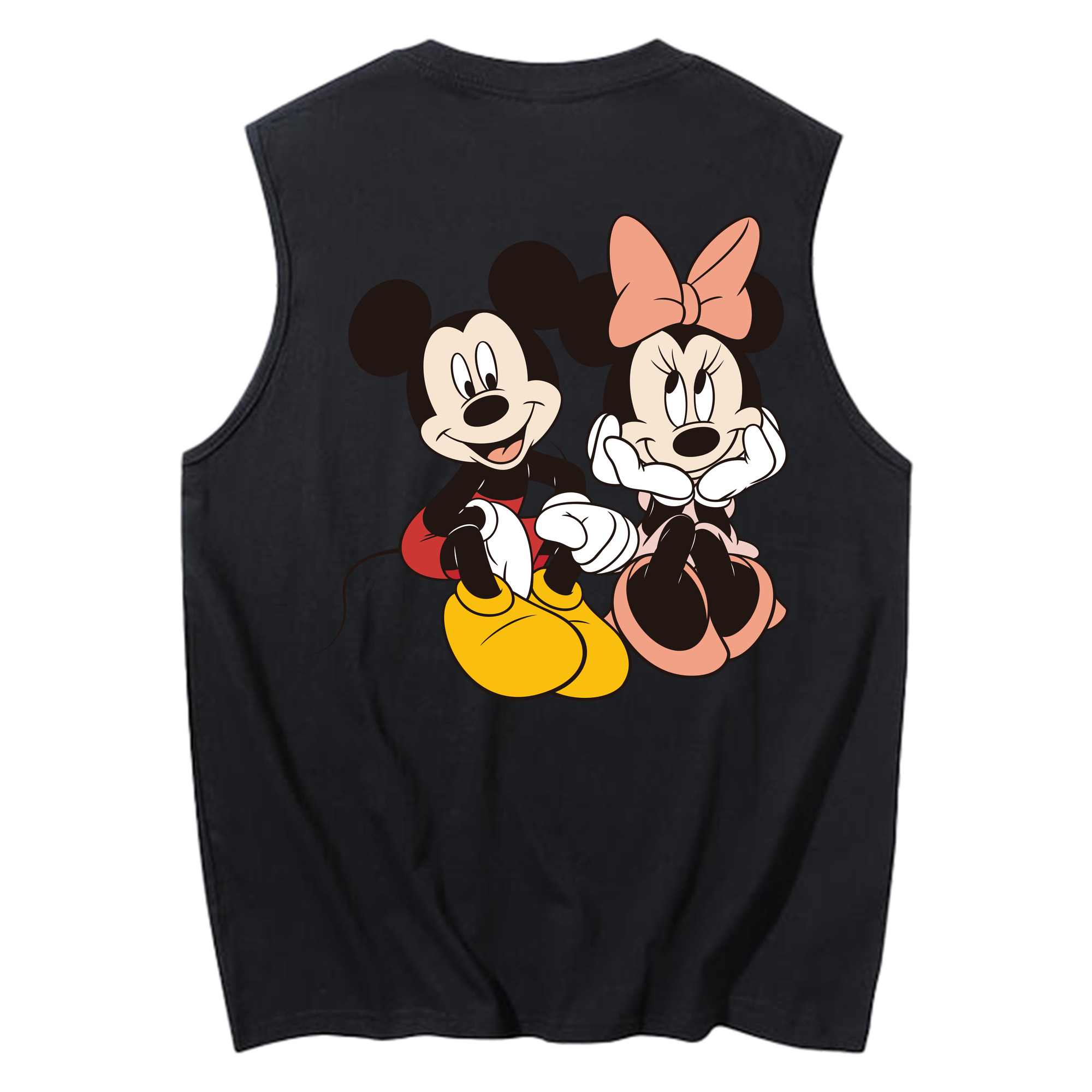 ミッキーマウス Mickey Mouse コットン100％タンクトップ（背面プリント）