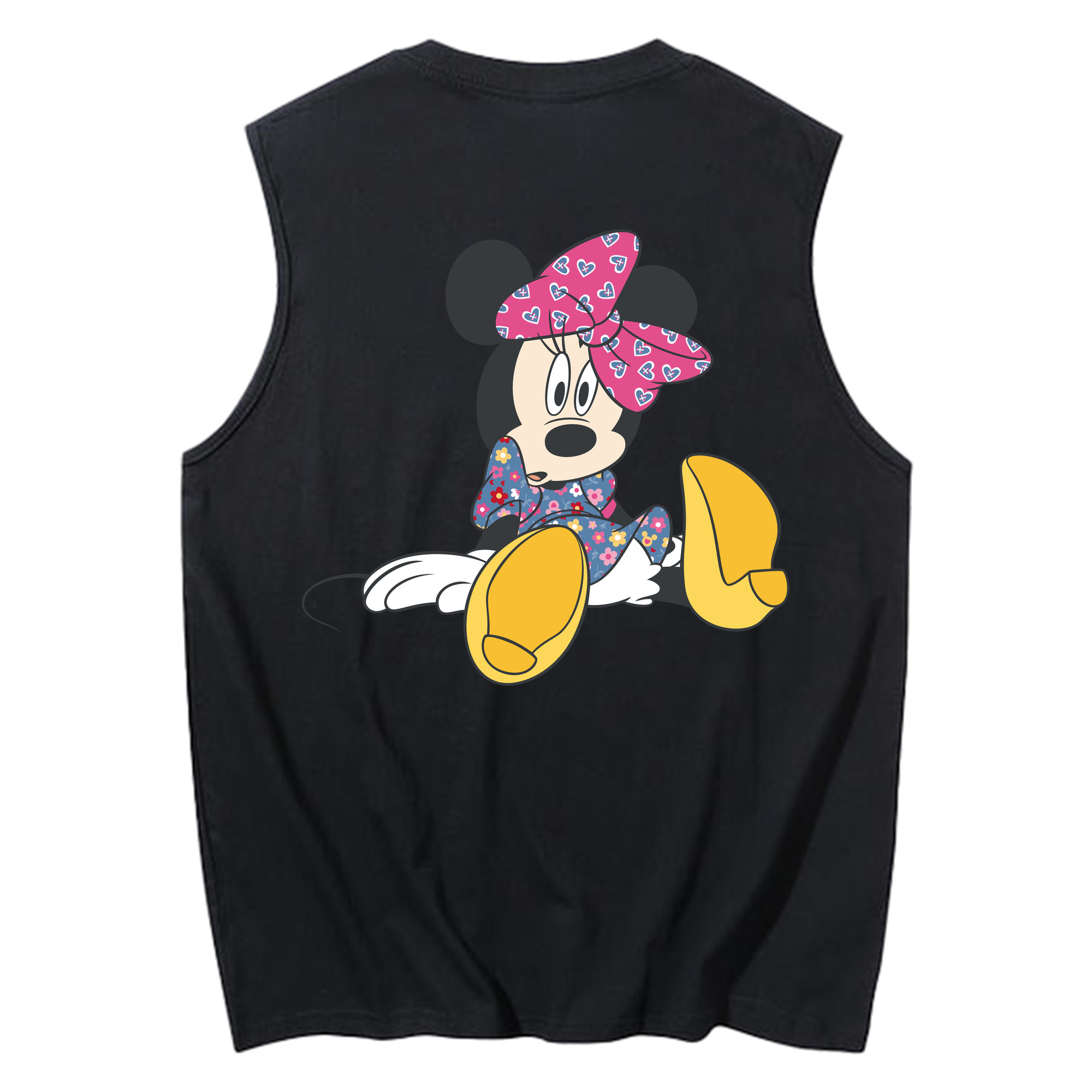 ミッキーマウス Mickey Mouse コットン100％タンクトップ（背面プリント）