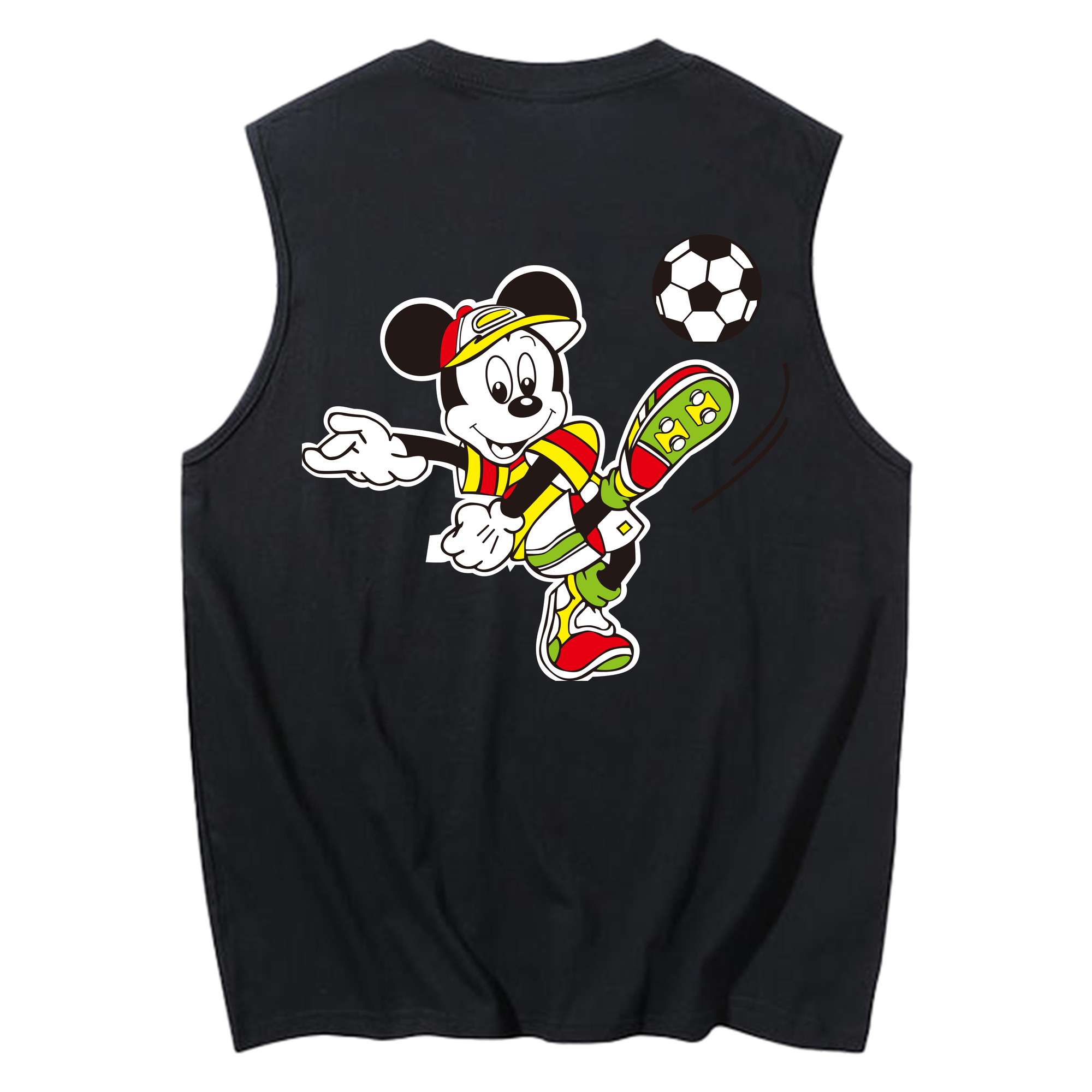 ミッキーマウス Mickey Mouse コットン100％タンクトップ（背面プリント）