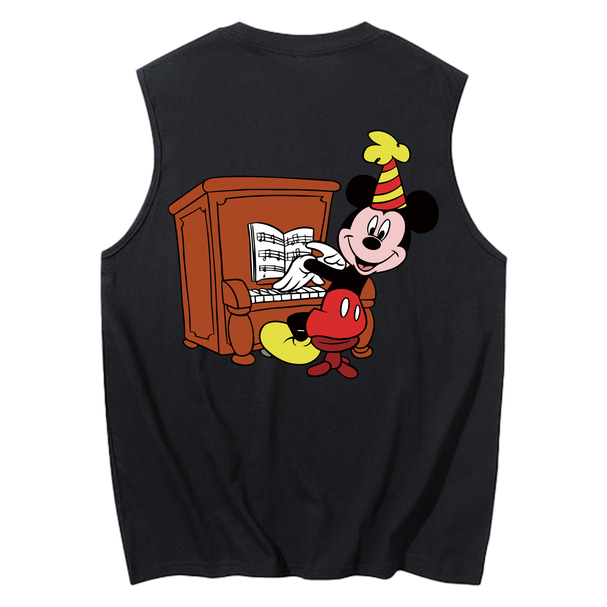ミッキーマウス Mickey Mouse コットン100％タンクトップ（背面プリント）