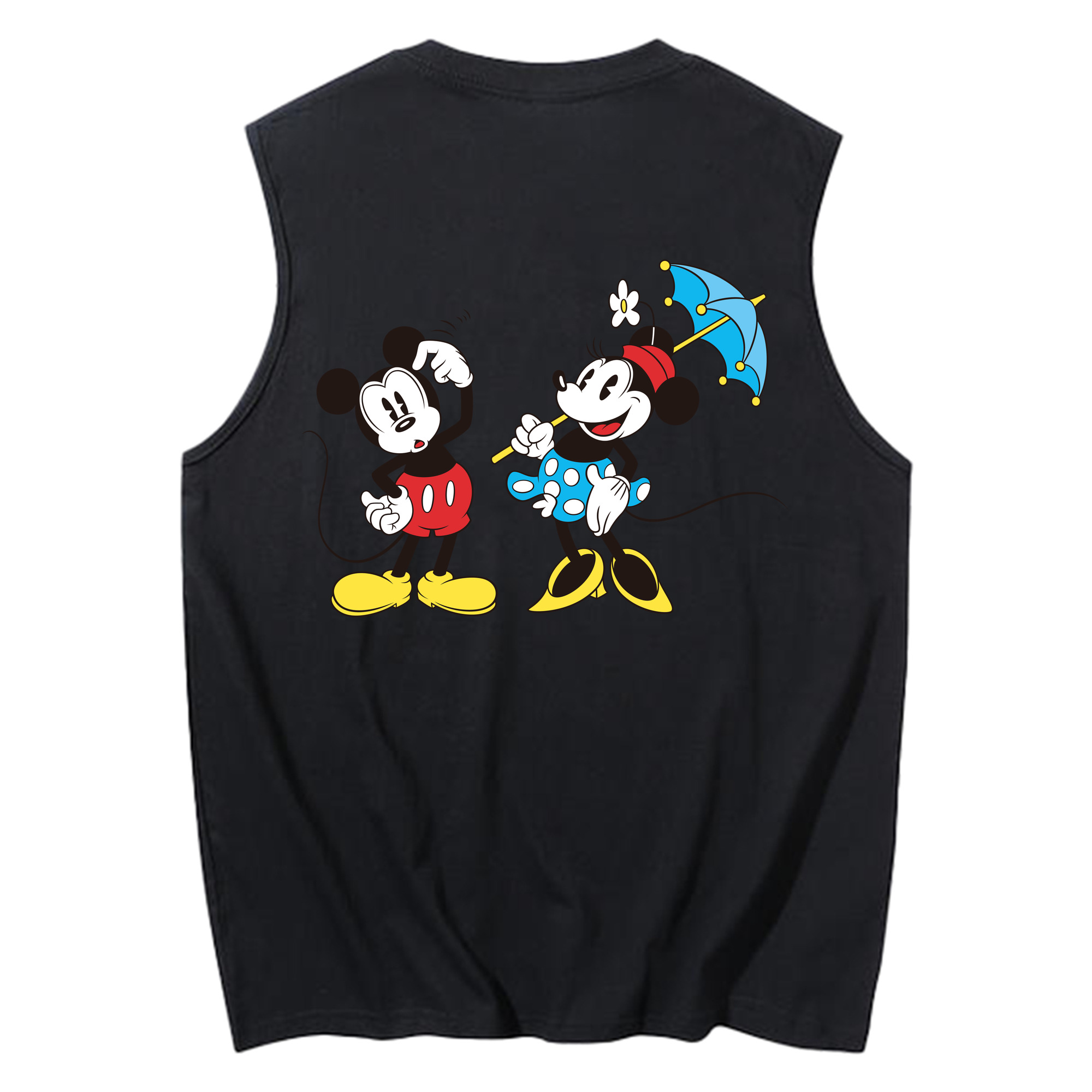 ミッキーマウス Mickey Mouse コットン100％タンクトップ（背面プリント）