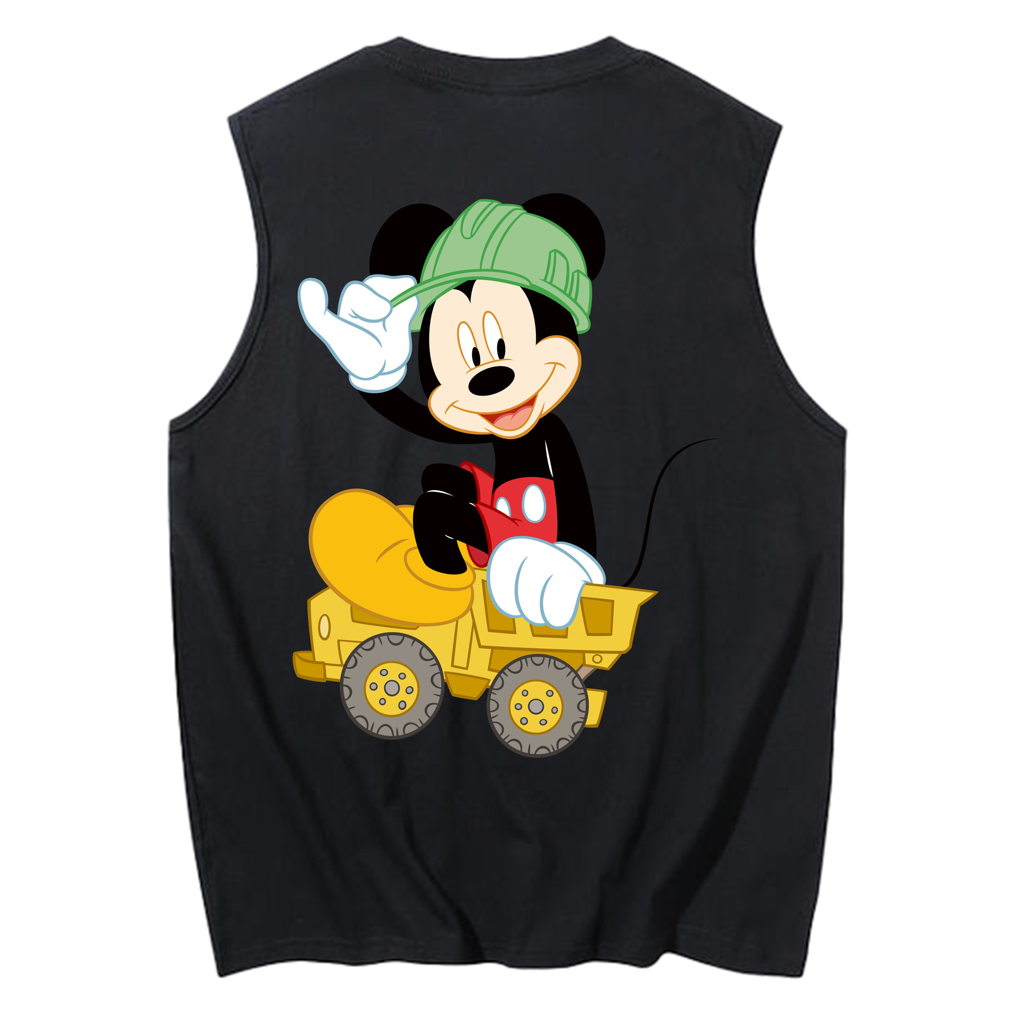 ミッキーマウス Mickey Mouse コットン100％タンクトップ（背面プリント）