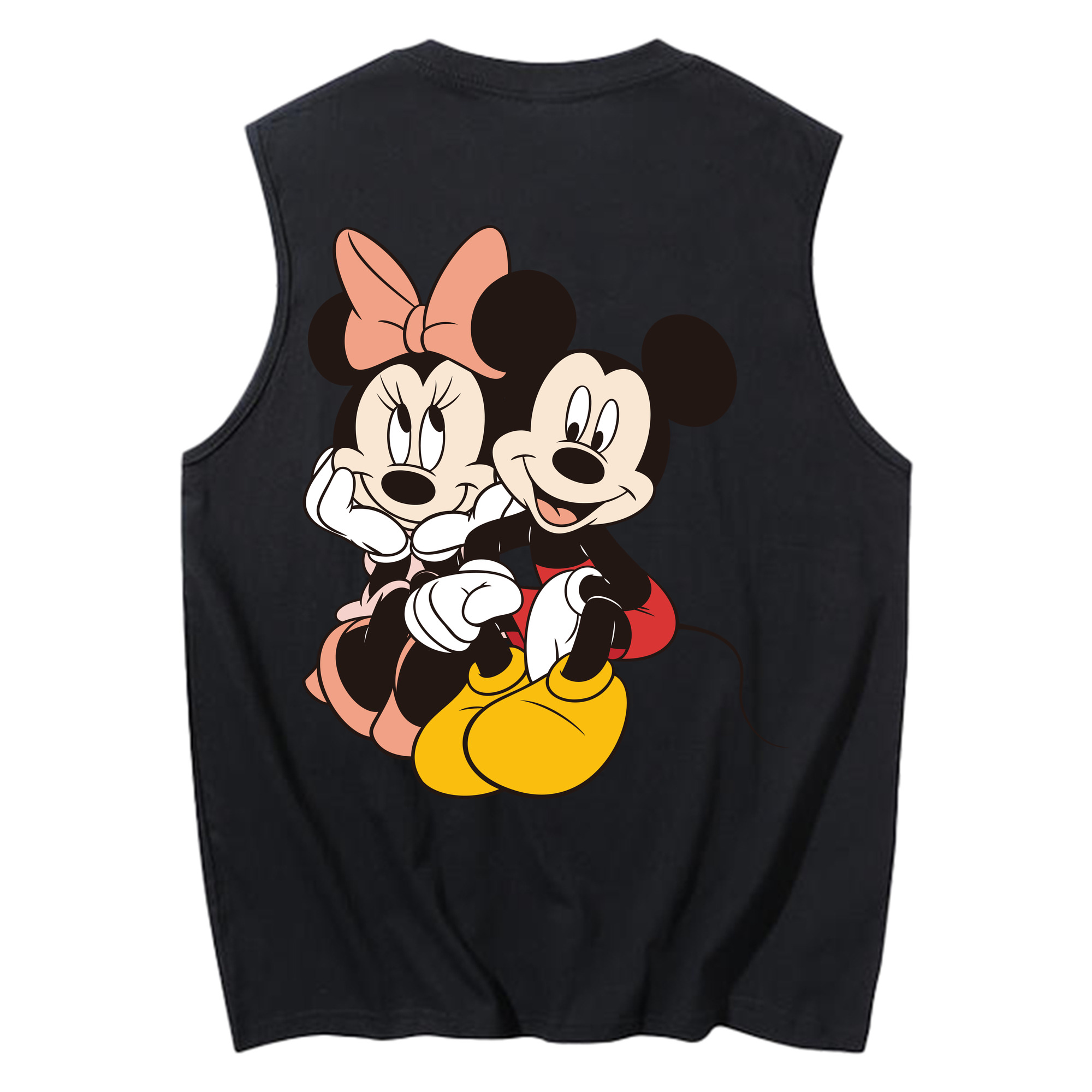 ミッキーマウス Mickey Mouse コットン100％タンクトップ（背面プリント）