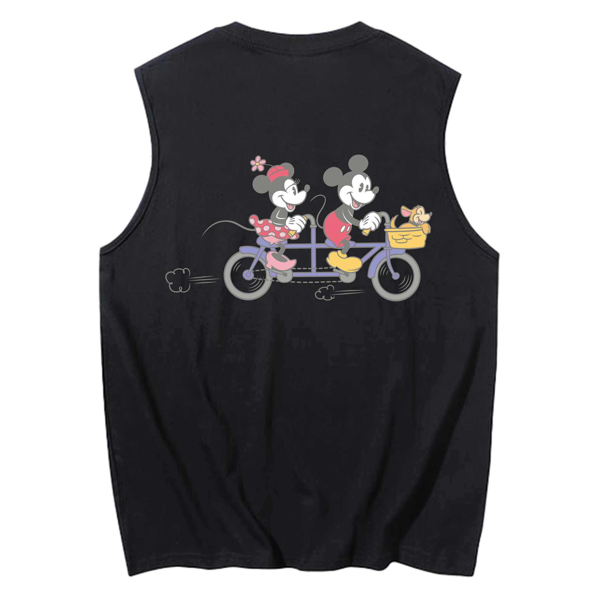 ミッキーマウス Mickey Mouse コットン100％タンクトップ（背面プリント）