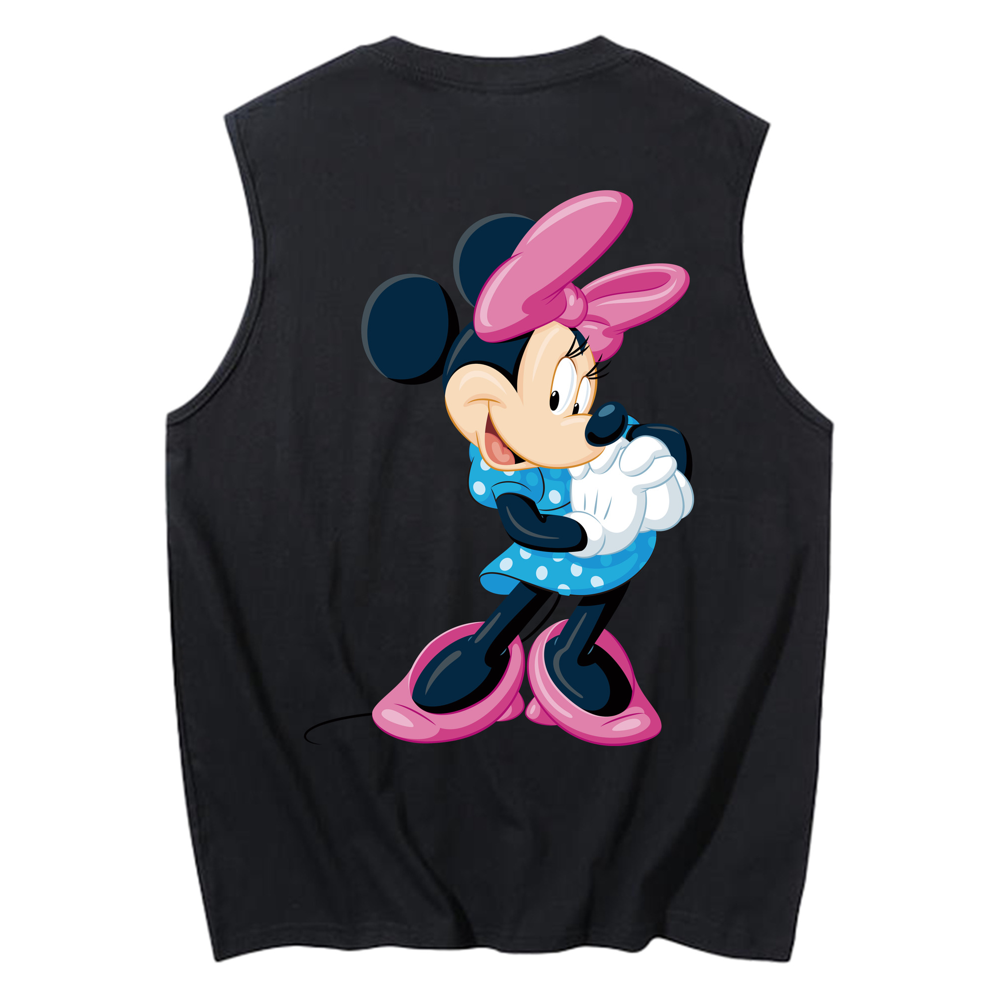 ミッキーマウス Mickey Mouse コットン100％タンクトップ（背面プリント）