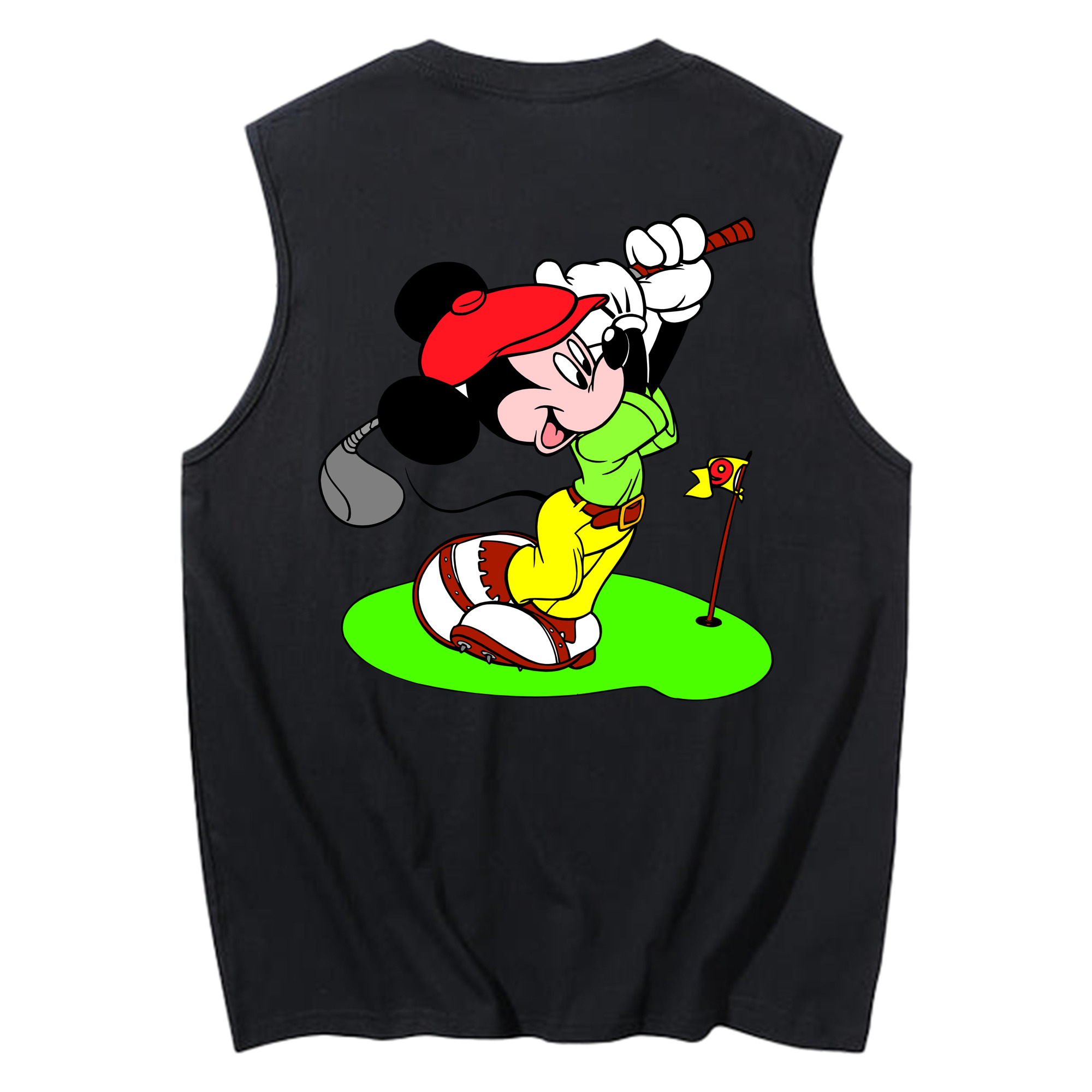 ミッキーマウス Mickey Mouse コットン100％タンクトップ（背面プリント）