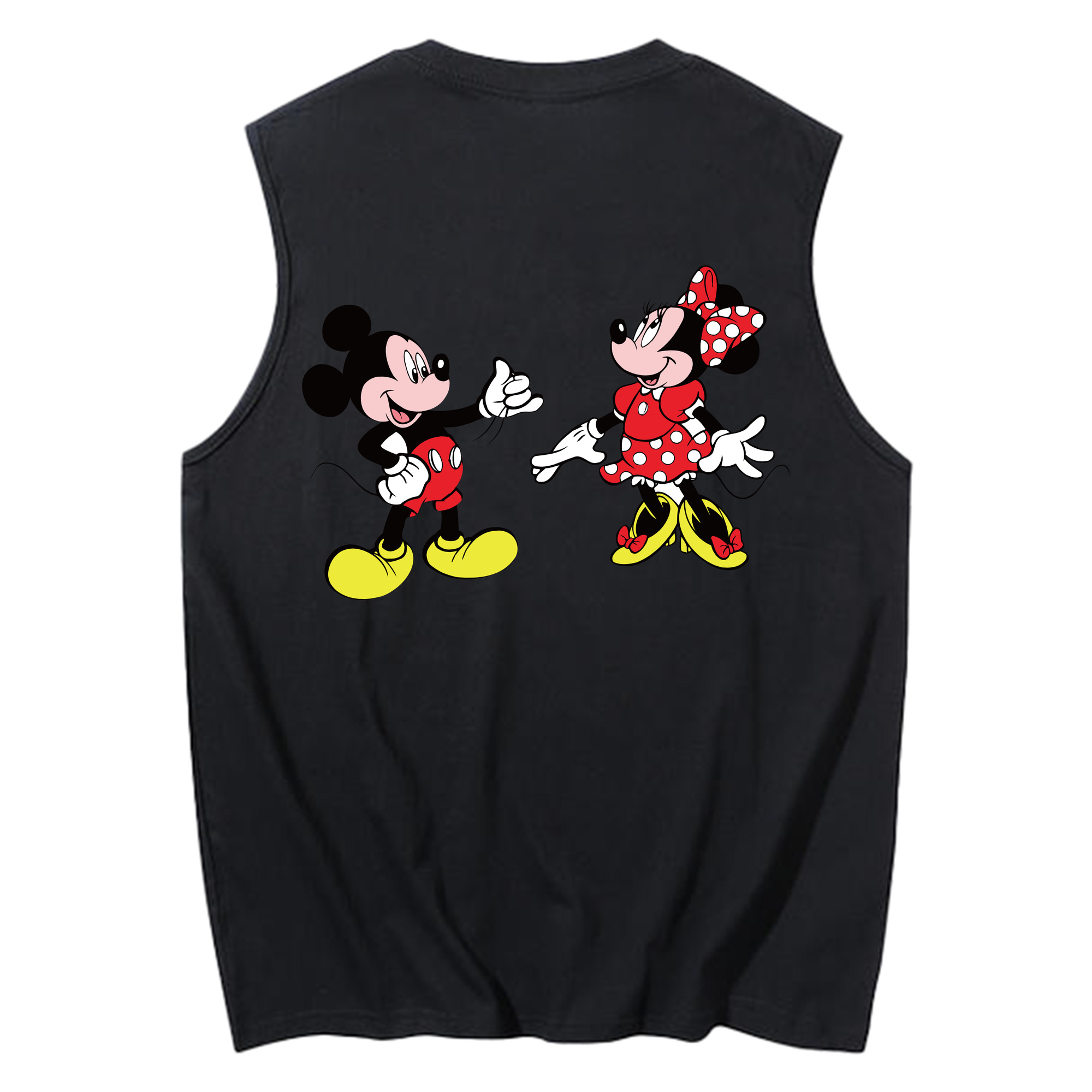 ミッキーマウス Mickey Mouse コットン100％タンクトップ（背面プリント）