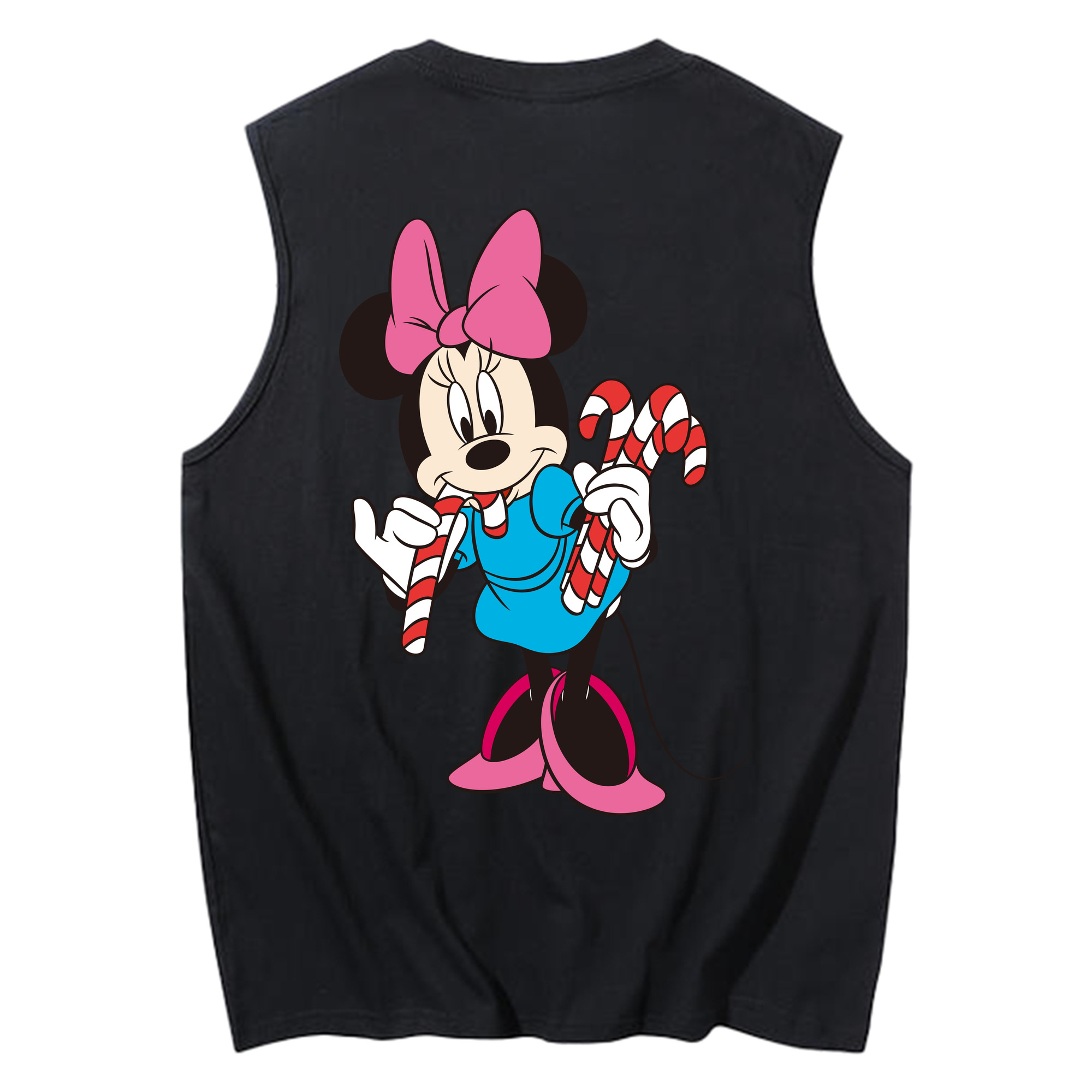 ミッキーマウス Mickey Mouse コットン100％タンクトップ（背面プリント）