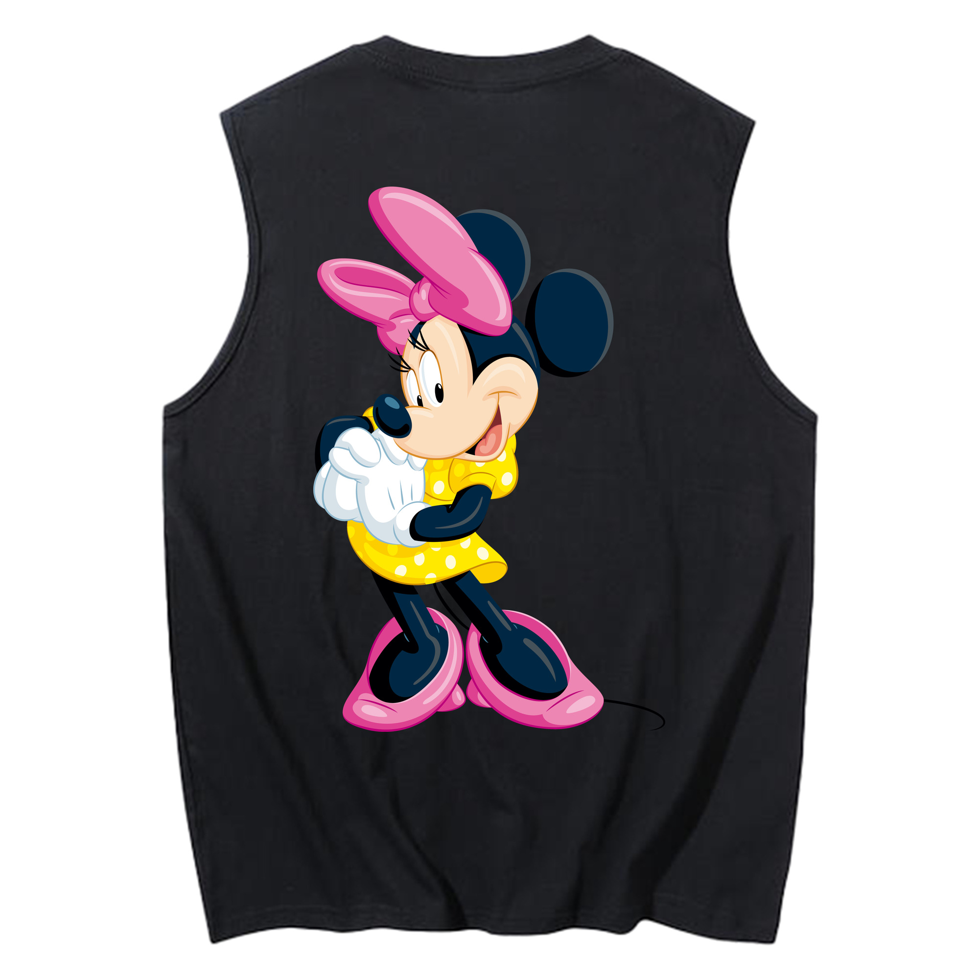 ミッキーマウス Mickey Mouse コットン100％タンクトップ（背面プリント）