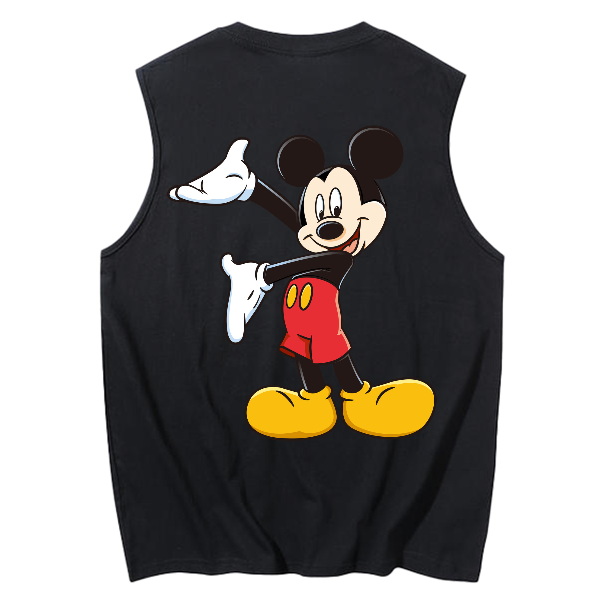 ミッキーマウス Mickey Mouse コットン100％タンクトップ（背面プリント）
