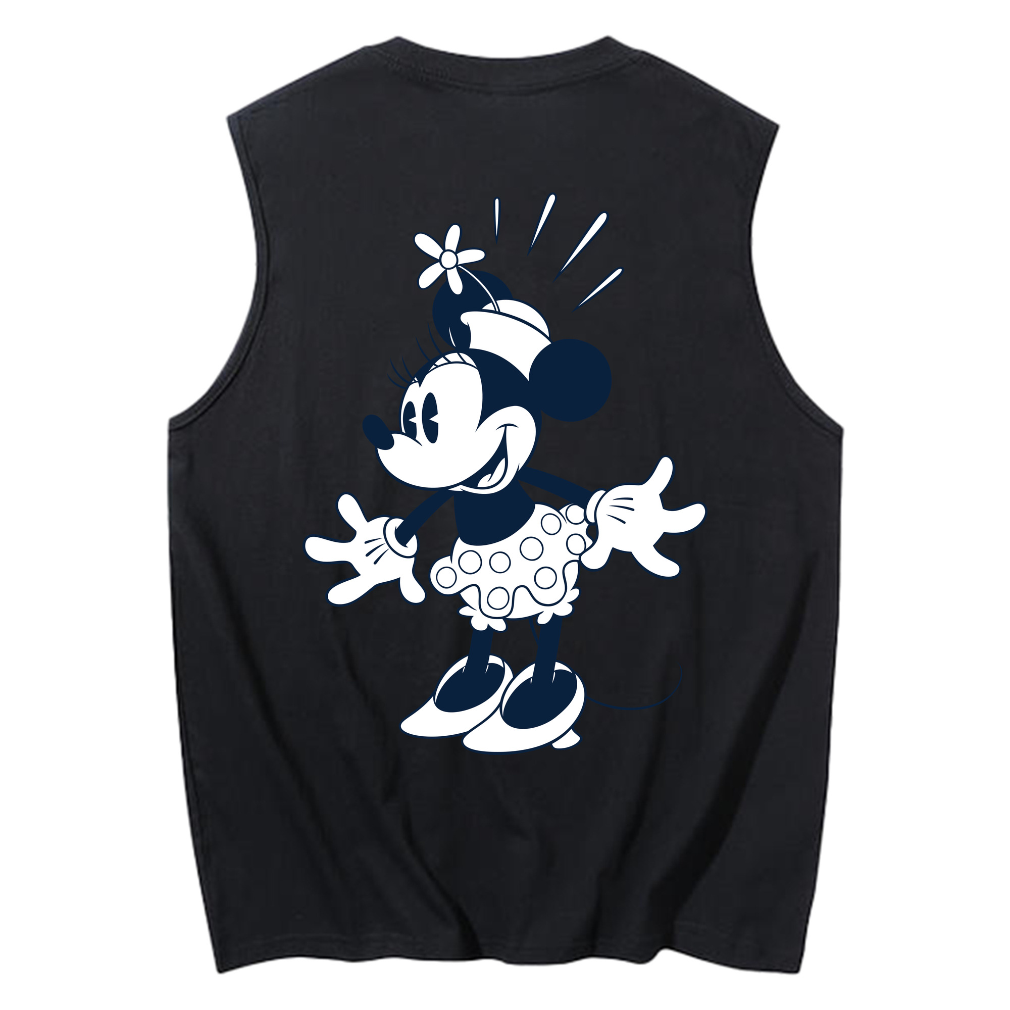 ミッキーマウス Mickey Mouse コットン100％タンクトップ（背面プリント）