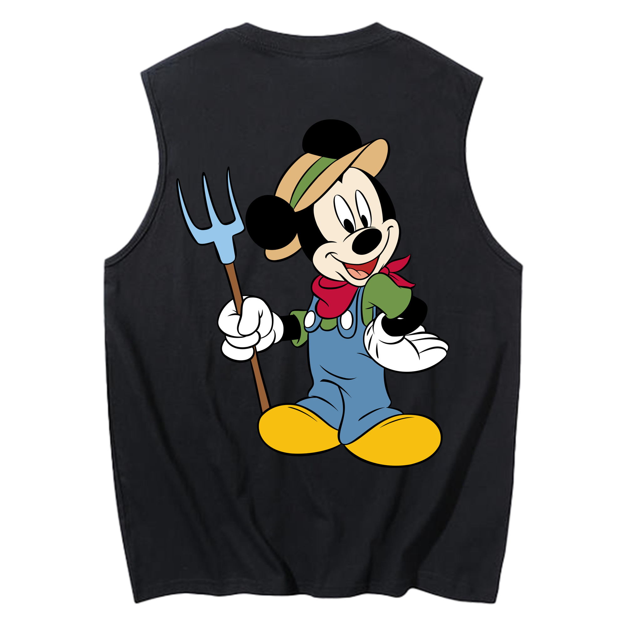 ミッキーマウス Mickey Mouse コットン100％タンクトップ（背面プリント）