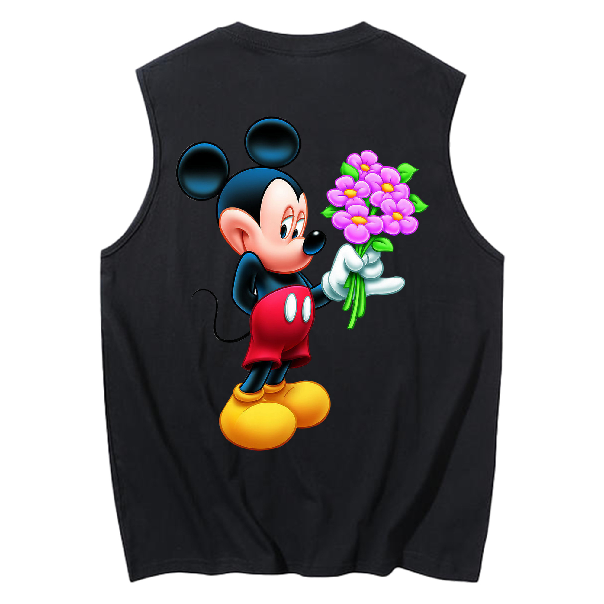 ミッキーマウス Mickey Mouse コットン100％タンクトップ（背面プリント）