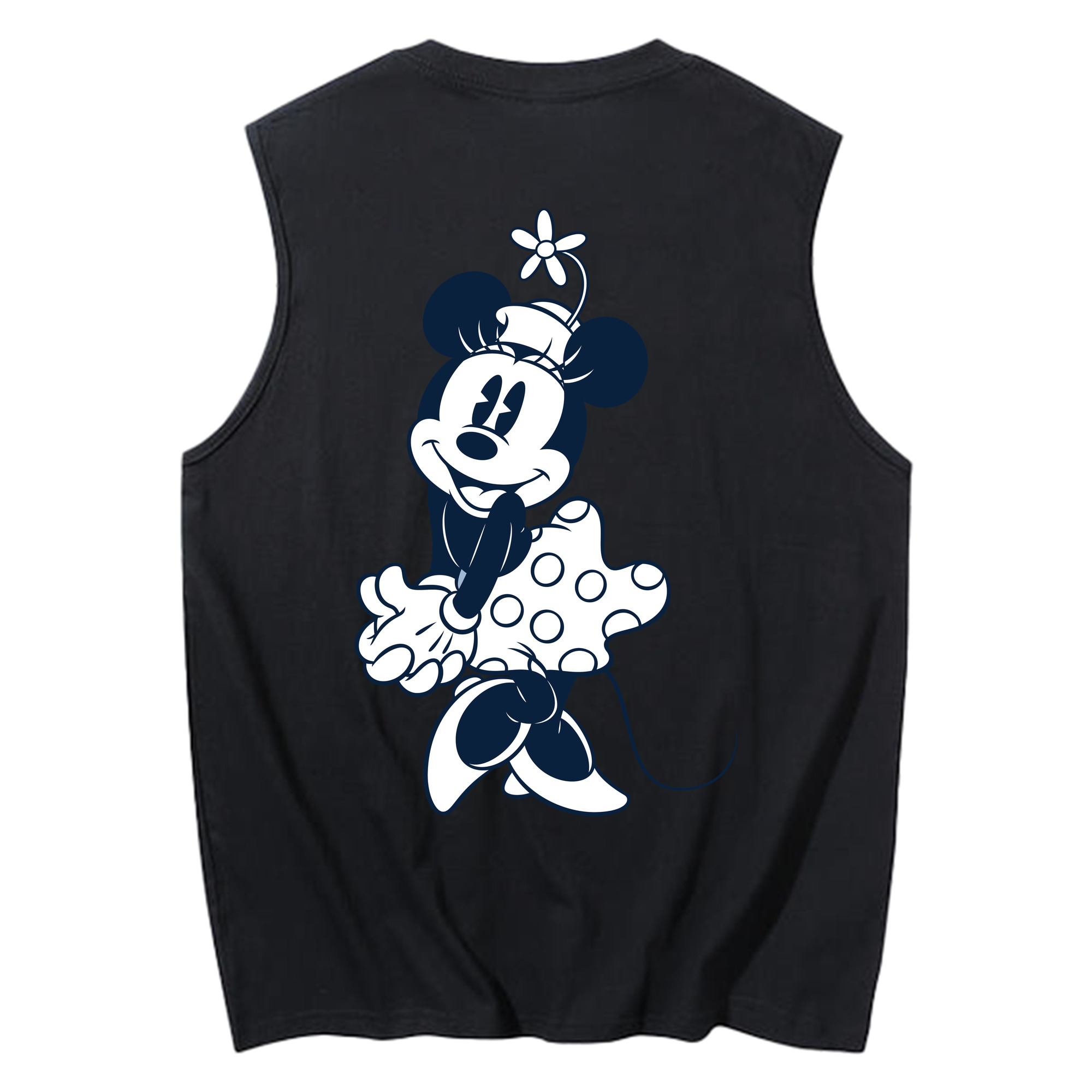 ミッキーマウス Mickey Mouse コットン100％タンクトップ（背面プリント）