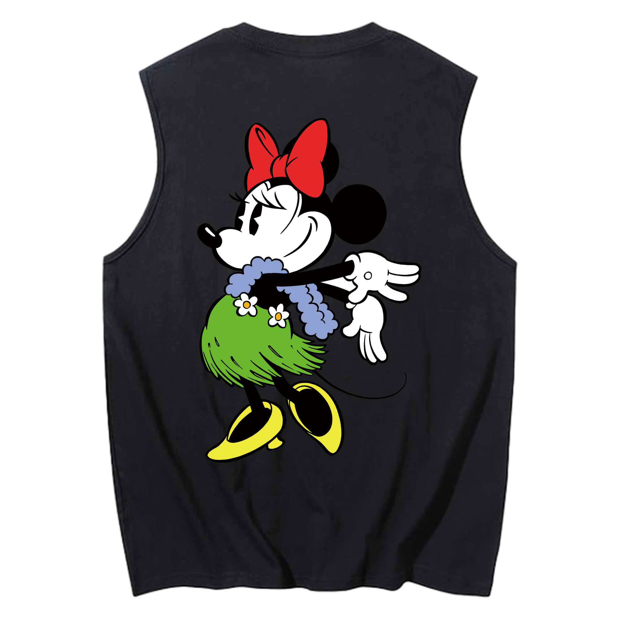 ミッキーマウス Mickey Mouse コットン100％タンクトップ（背面プリント）