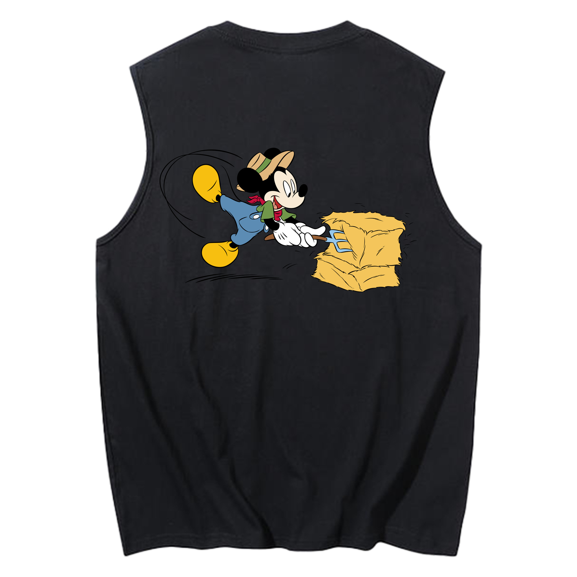 ミッキーマウス Mickey Mouse コットン100％タンクトップ（背面プリント）