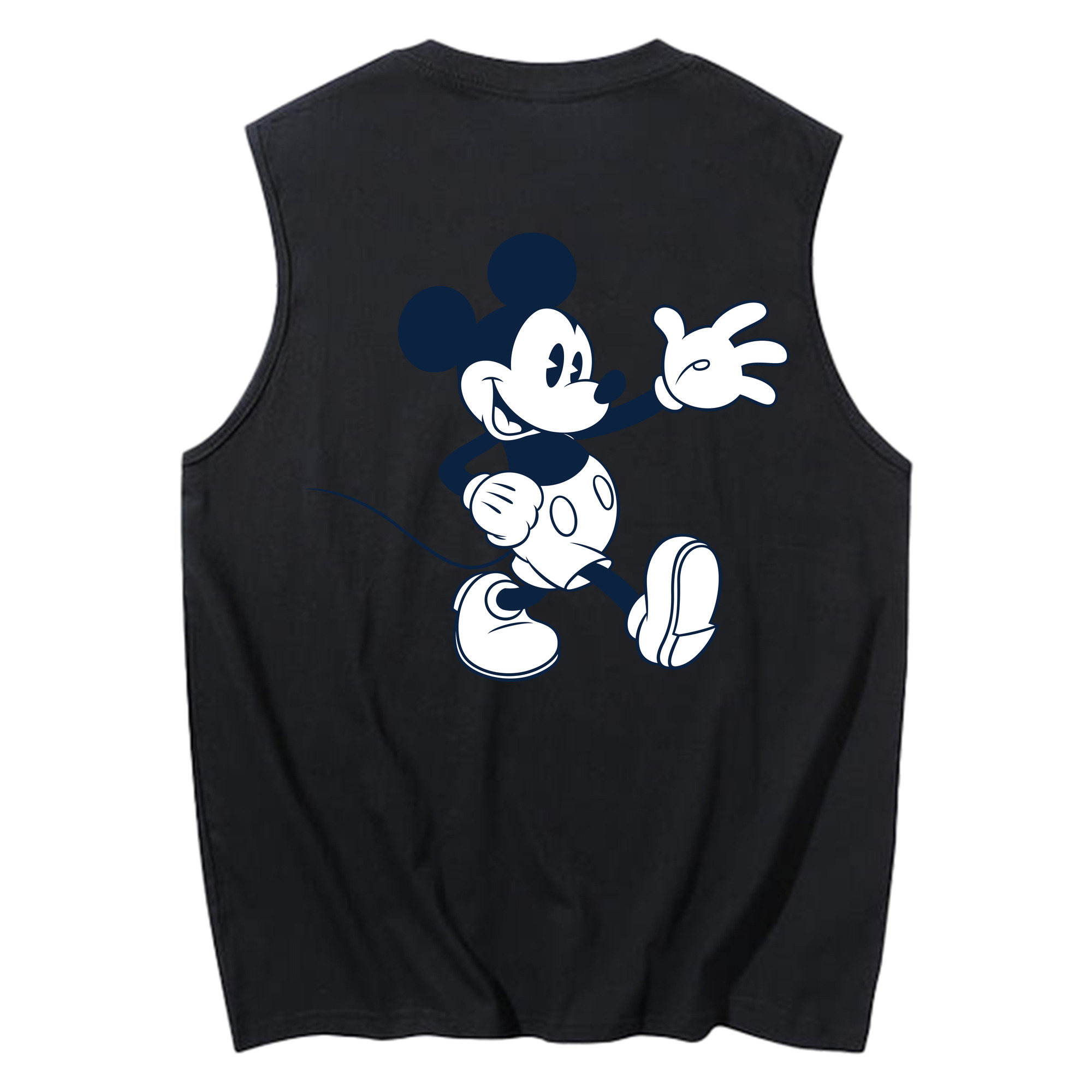 ミッキーマウス Mickey Mouse コットン100％タンクトップ（背面プリント）