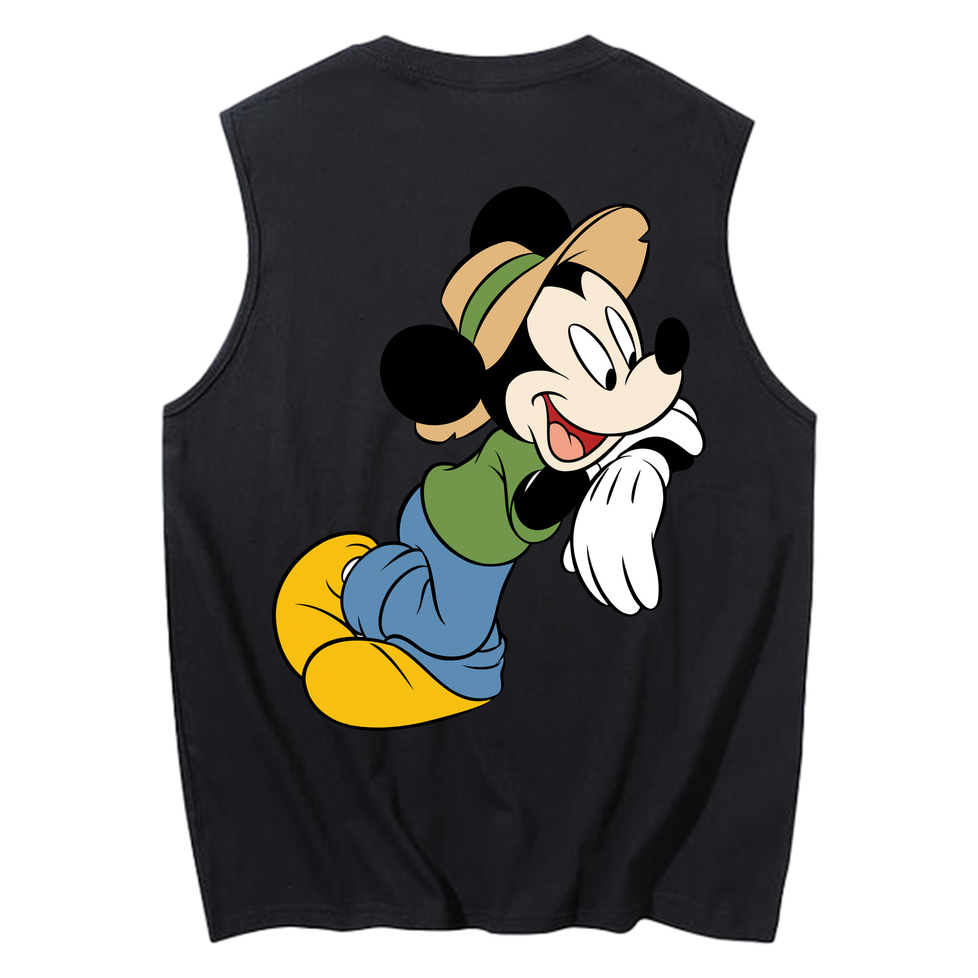 ミッキーマウス Mickey Mouse コットン100％タンクトップ（背面プリント）