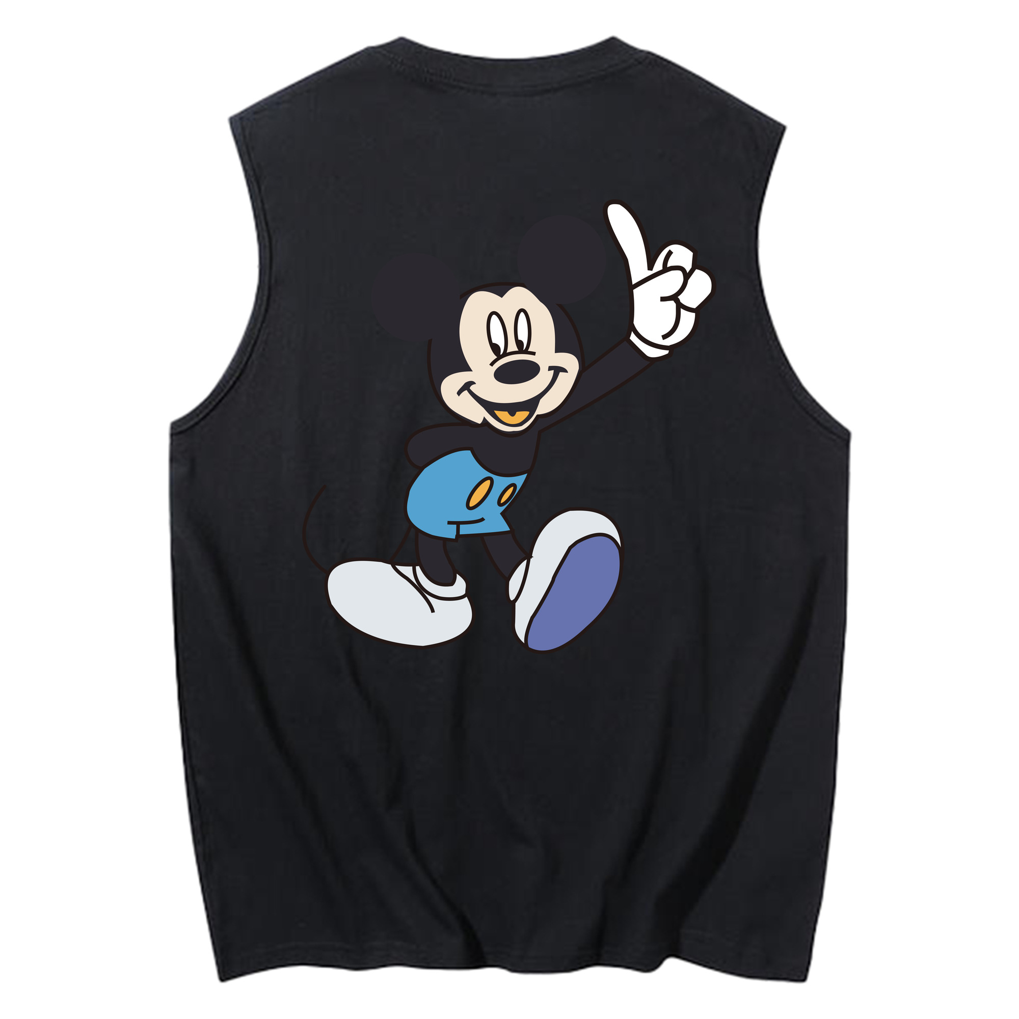 ミッキーマウス Mickey Mouse コットン100％タンクトップ（背面プリント）