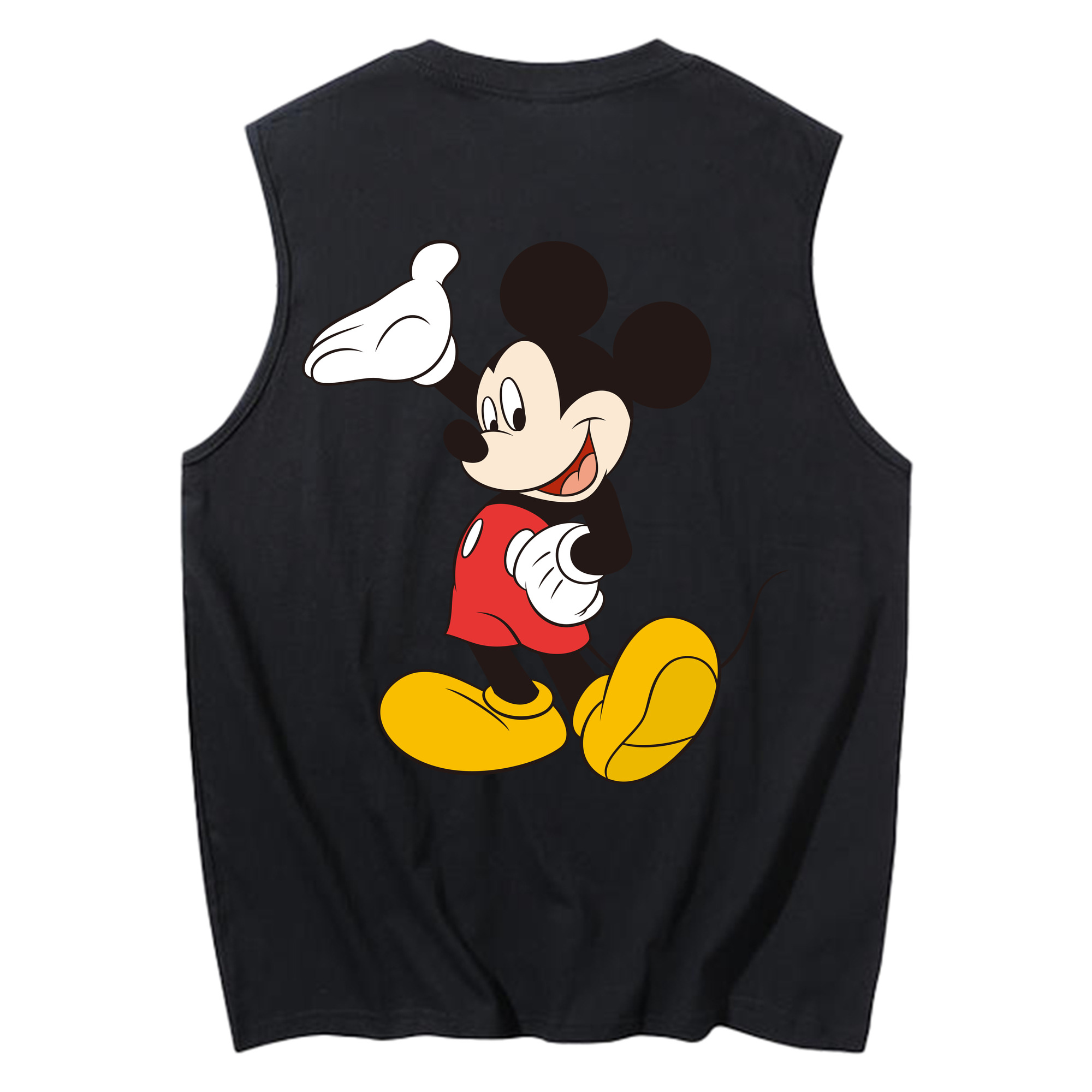 ミッキーマウス Mickey Mouse コットン100％タンクトップ（背面プリント）