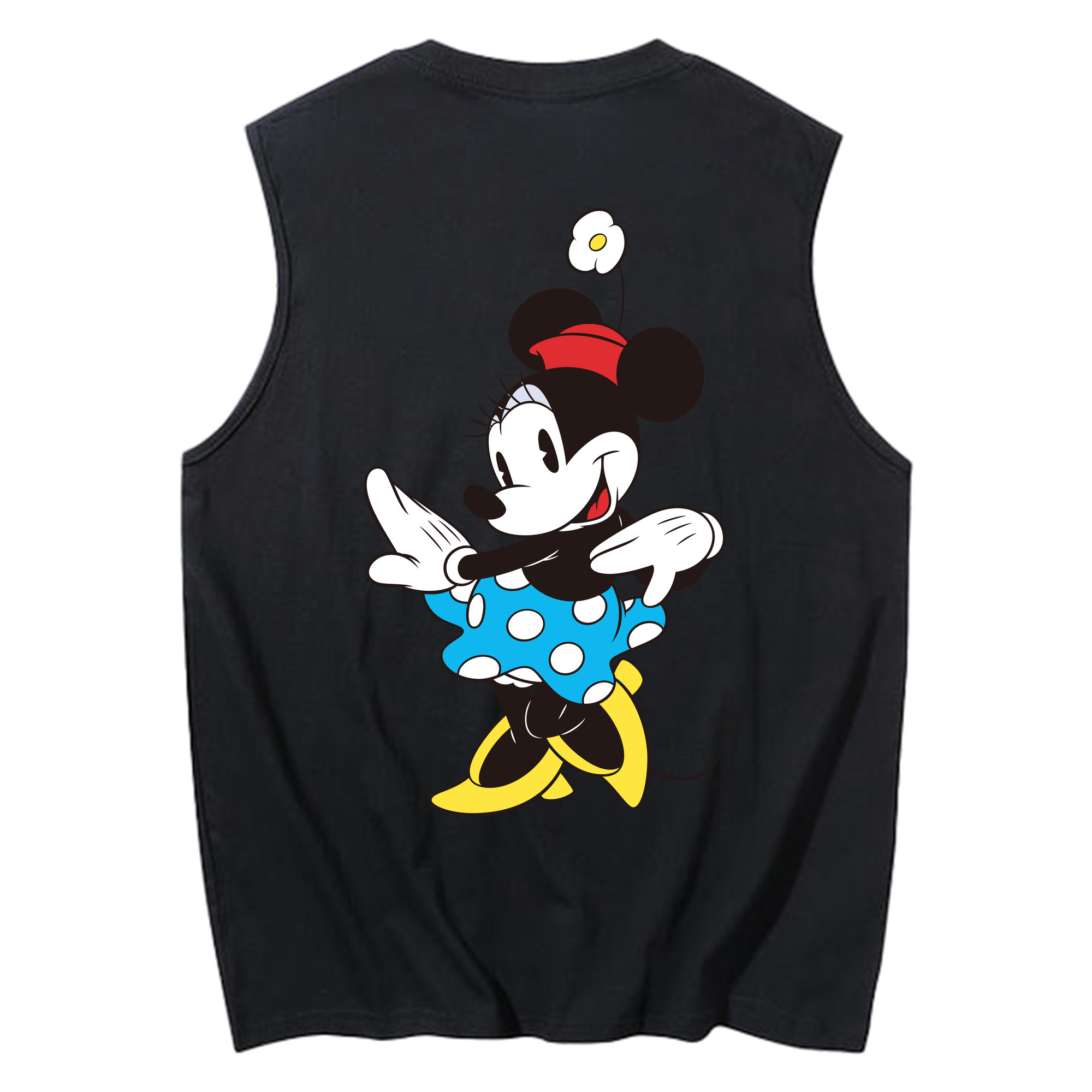 ミッキーマウス Mickey Mouse コットン100％タンクトップ（背面プリント）