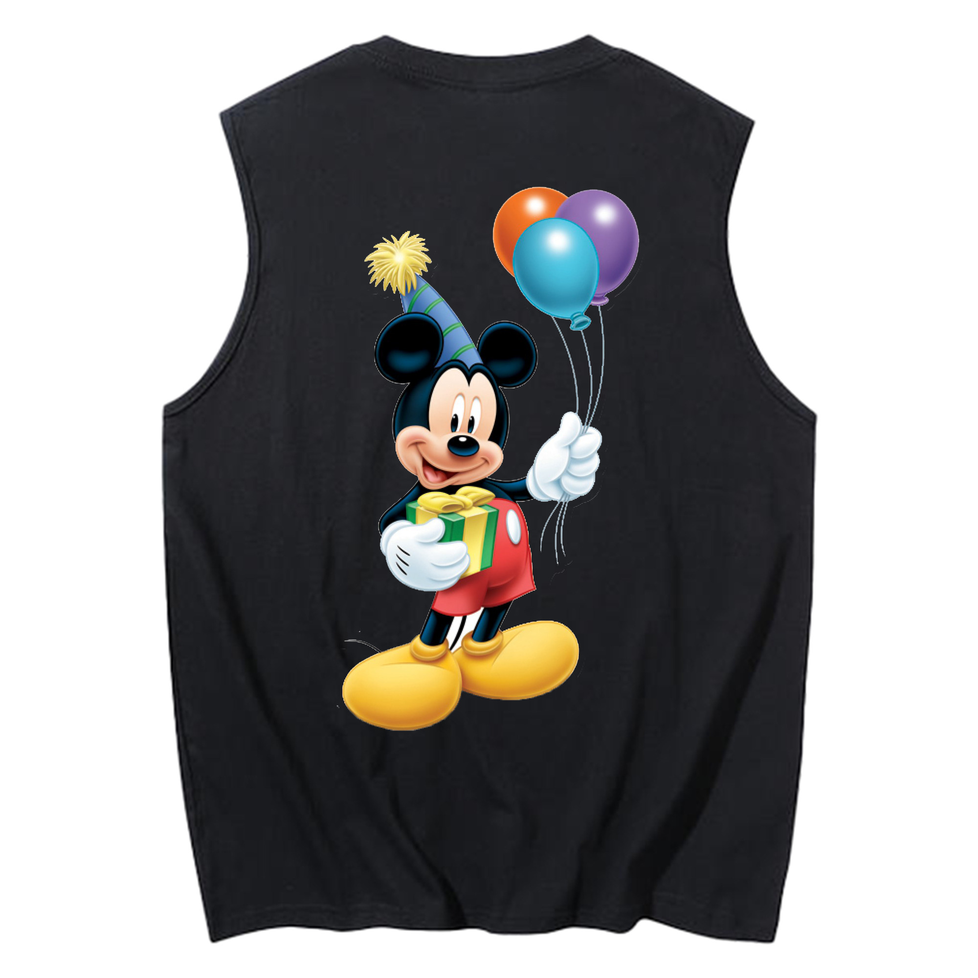 ミッキーマウス Mickey Mouse コットン100％タンクトップ（背面プリント）